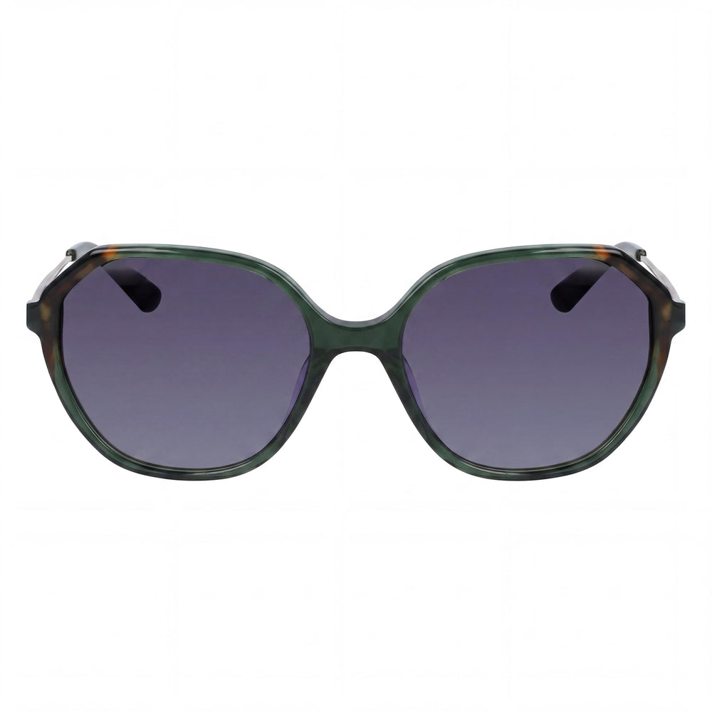 Anne Klein Women's Ak7075 Olive Plastic Frame Sunglasses with Grey Gradient Lenses offering UV Protection 55mm