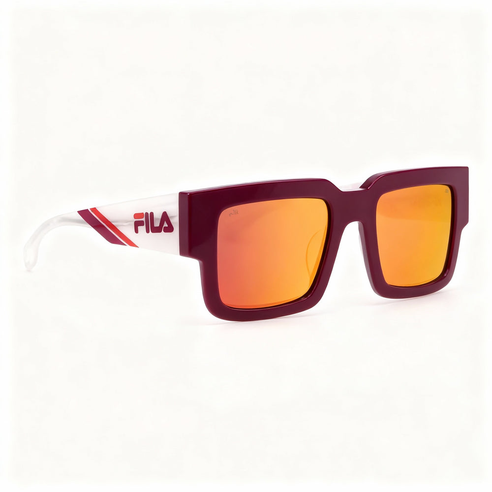 Fila Modern SFI314 Unisex Acetate Frame Eyewear with Non-Polarized Polycarbonate Lenses, 51mm Lens Width