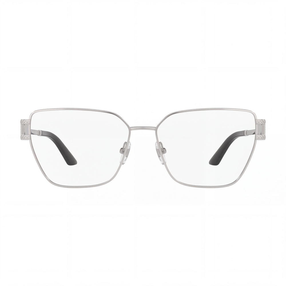 Gafas de mujer Versace Ve 1301 de aleación de acero plateado con lentes de policarbonato transparentes de 55 mm