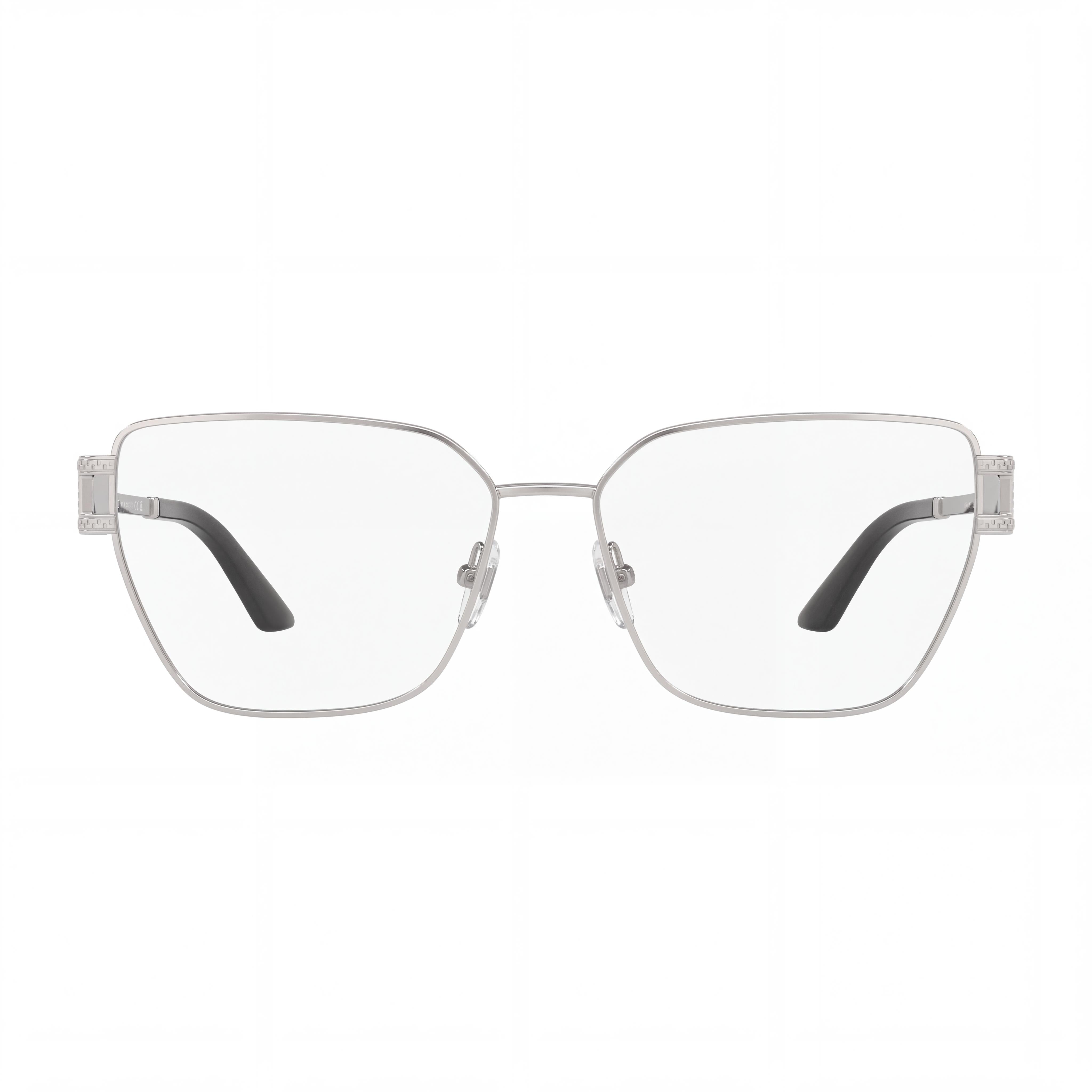 Versace Ve 1301 Women's Silver Alloy Steel Eyeglasses with Clear Polycarbonate Lenses 55mm, Photo 2