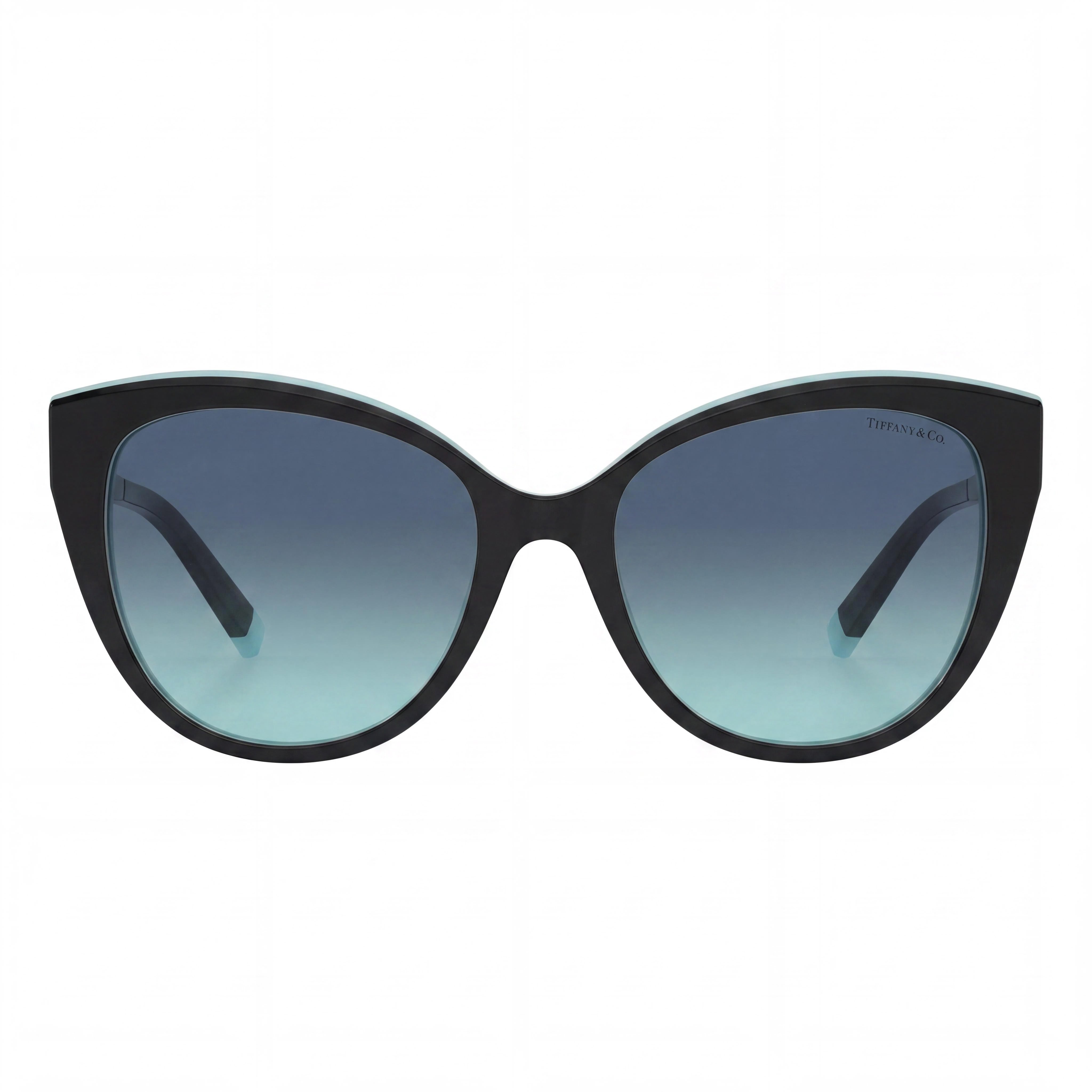 Tiffany & Co. TF 4166 Women's Plastic Cat Eye Sunglasses Black Blue Frame Blue Gradient UV400 55mm, Photo 2