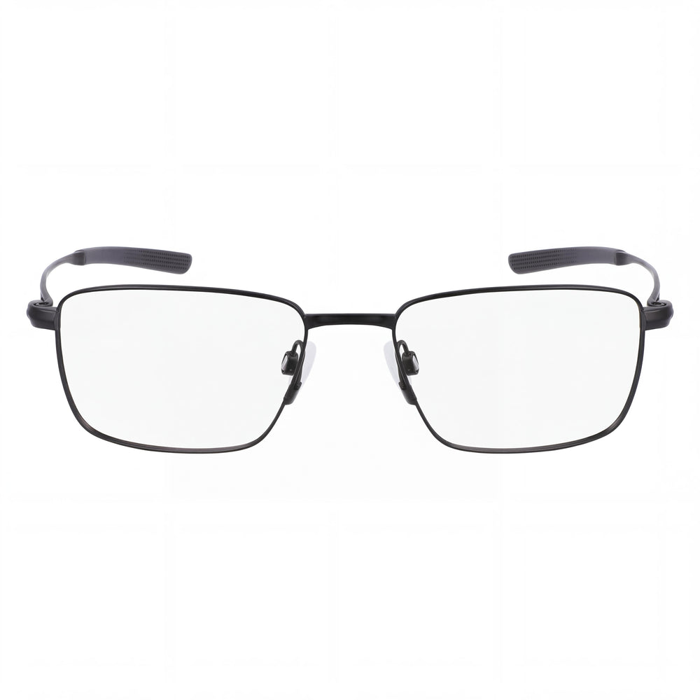 Nike 6046 Unisex Full Rim Rectangle Titanium Eyeglasses Satin Black 55-17-145