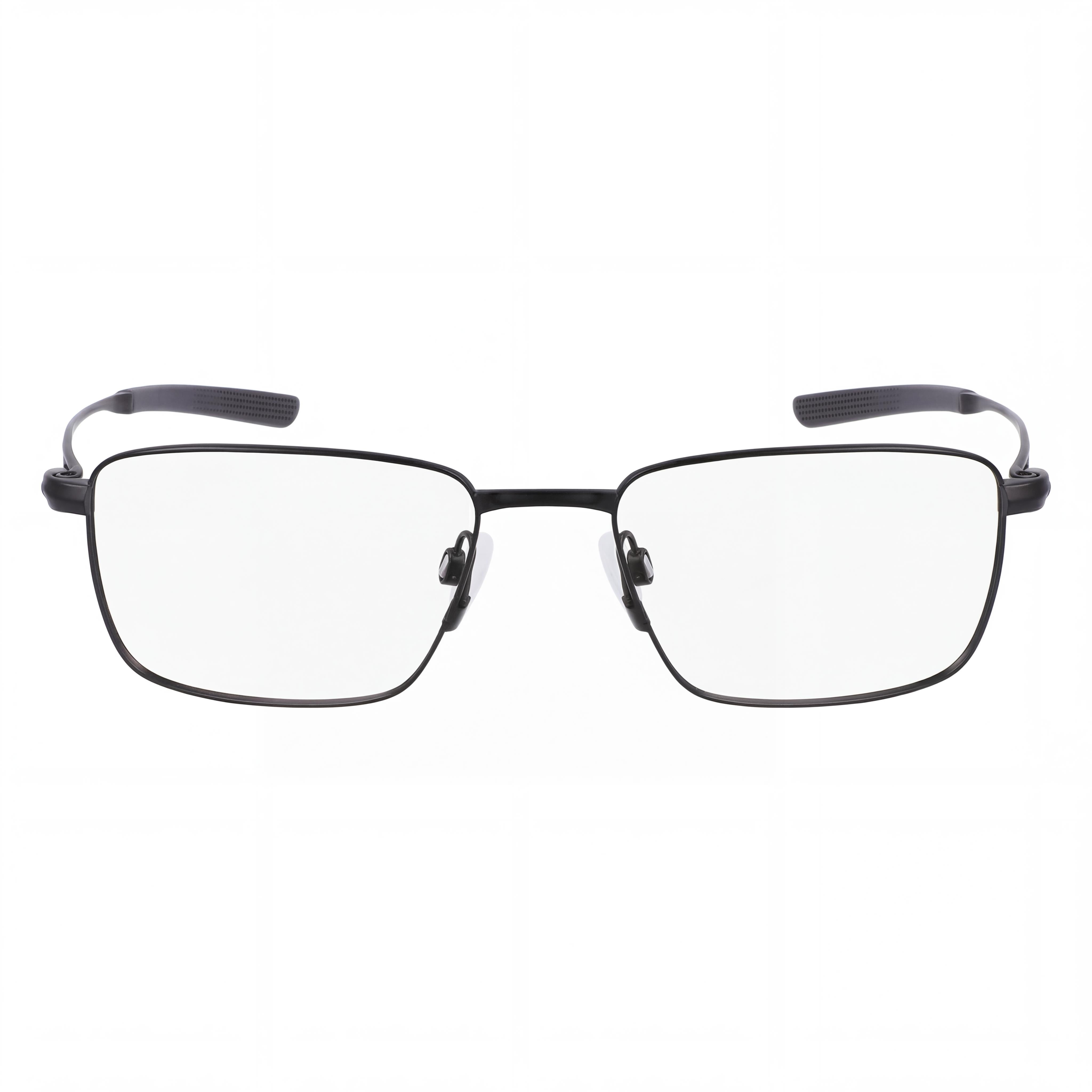 Nike 6046 Unisex Full Rim Rectangle Titanium Eyeglasses Satin Black 55-17-145, Photo 2