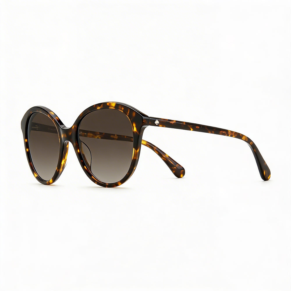 Gafas de sol informales kate spade new york para mujer, montura de acetato Havana, lentes marrones degradadas con protección UV, 55 mm