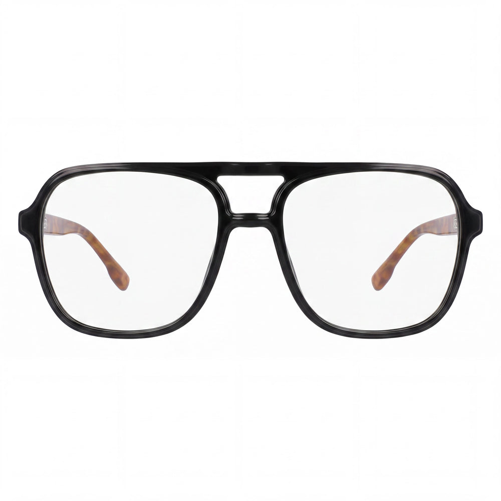 Gafas de sol cuadradas de metal negro MCALLISTER Mc4534 para hombre con lentes polarizadas transparentes (56-18-140 mm)