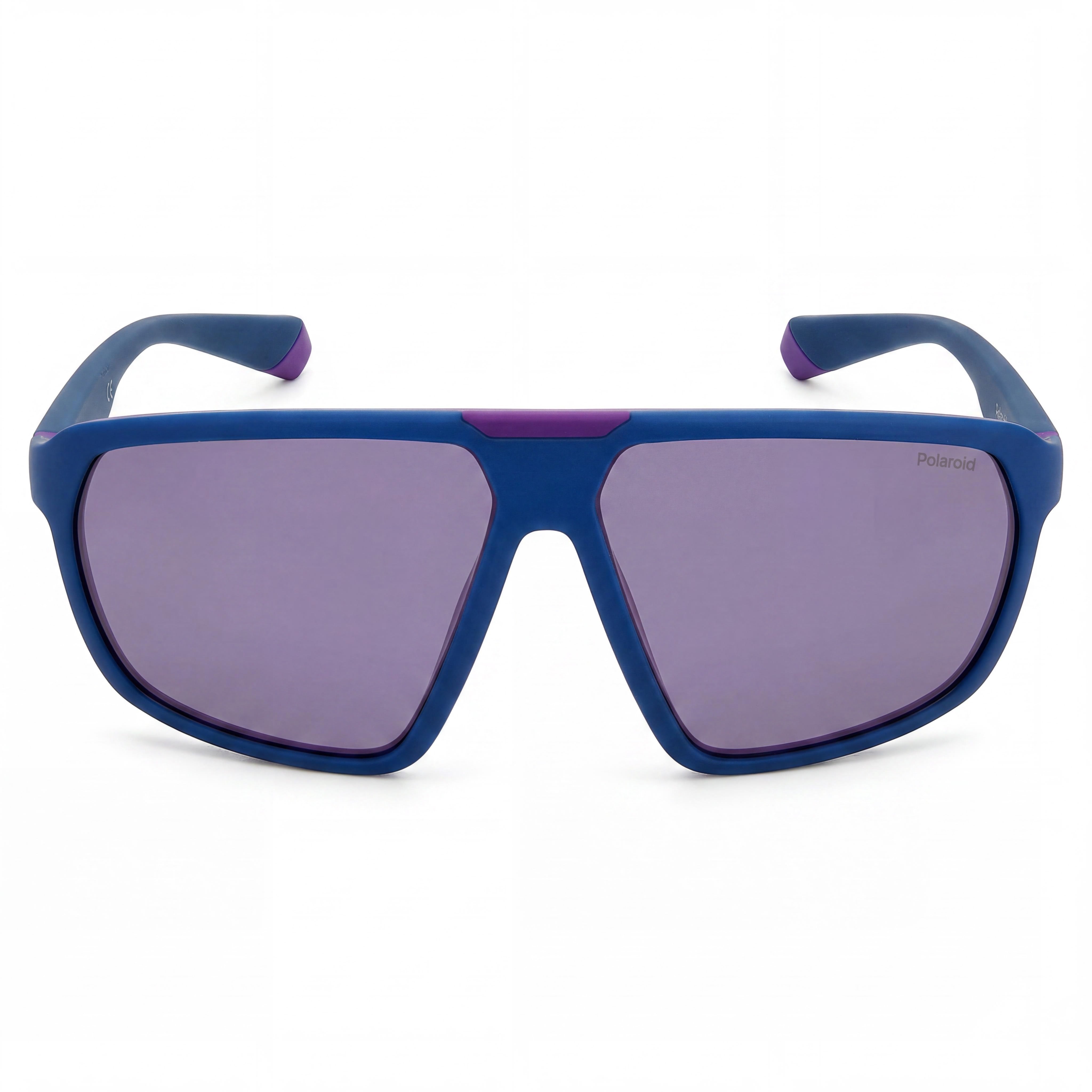 Gafas de sol Polaroid Modern para hombre con protección UV, montura de plástico violeta negro mate, lentes de espejo violeta de 61 mm, Photo 2