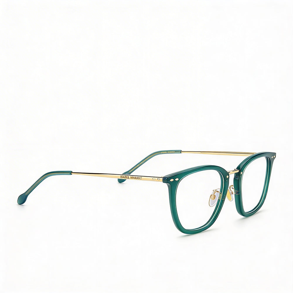 Gafas de sol Isabel Marant Modern Im 0045 unisex con montura dorada y verde, lentes de policarbonato, 50-21-150 mm