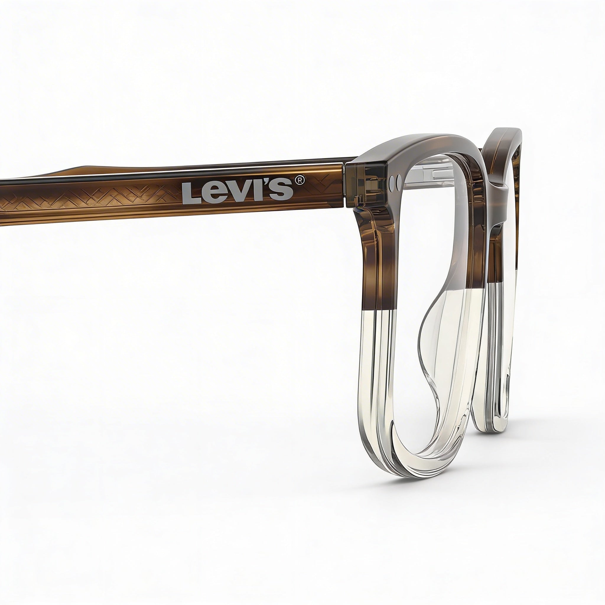 Levi's NOT Men's Brown Horn Plastic Frame Non Plastic Lenses 54-19-145mm, Photo 3