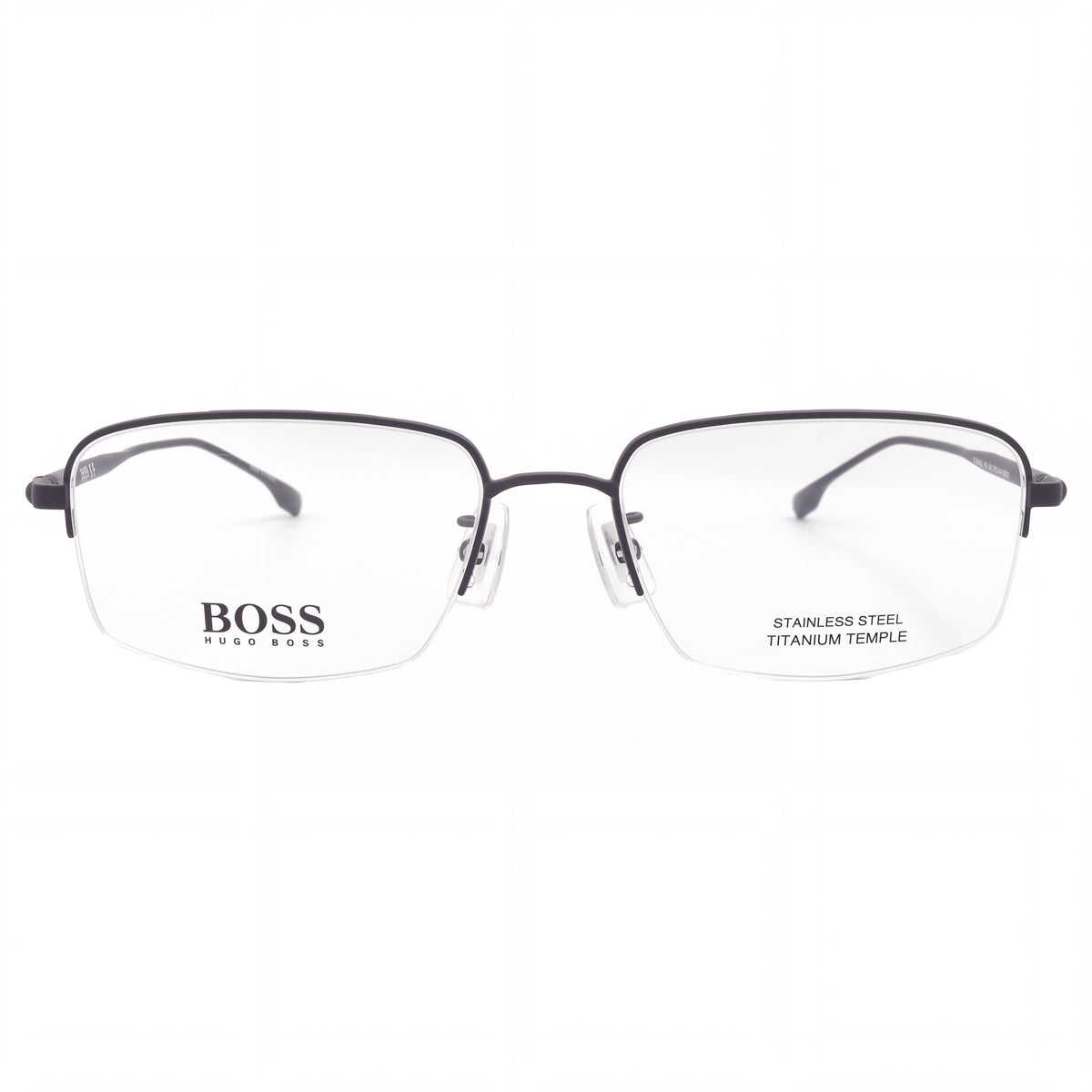 Hugo Boss Boss 1298/F Unisex Eyeglasses with Matt Black Stainless Steel Frame and Non Lenses, 56mm, Photo 2