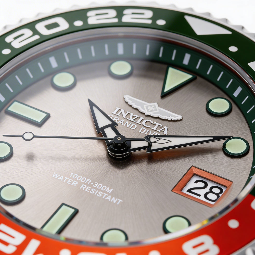 Reloj de buceo automático Invicta Grand Diver - Miami Edition 49118 para hombre, de acero inoxidable, esfera naranja, 47 mm