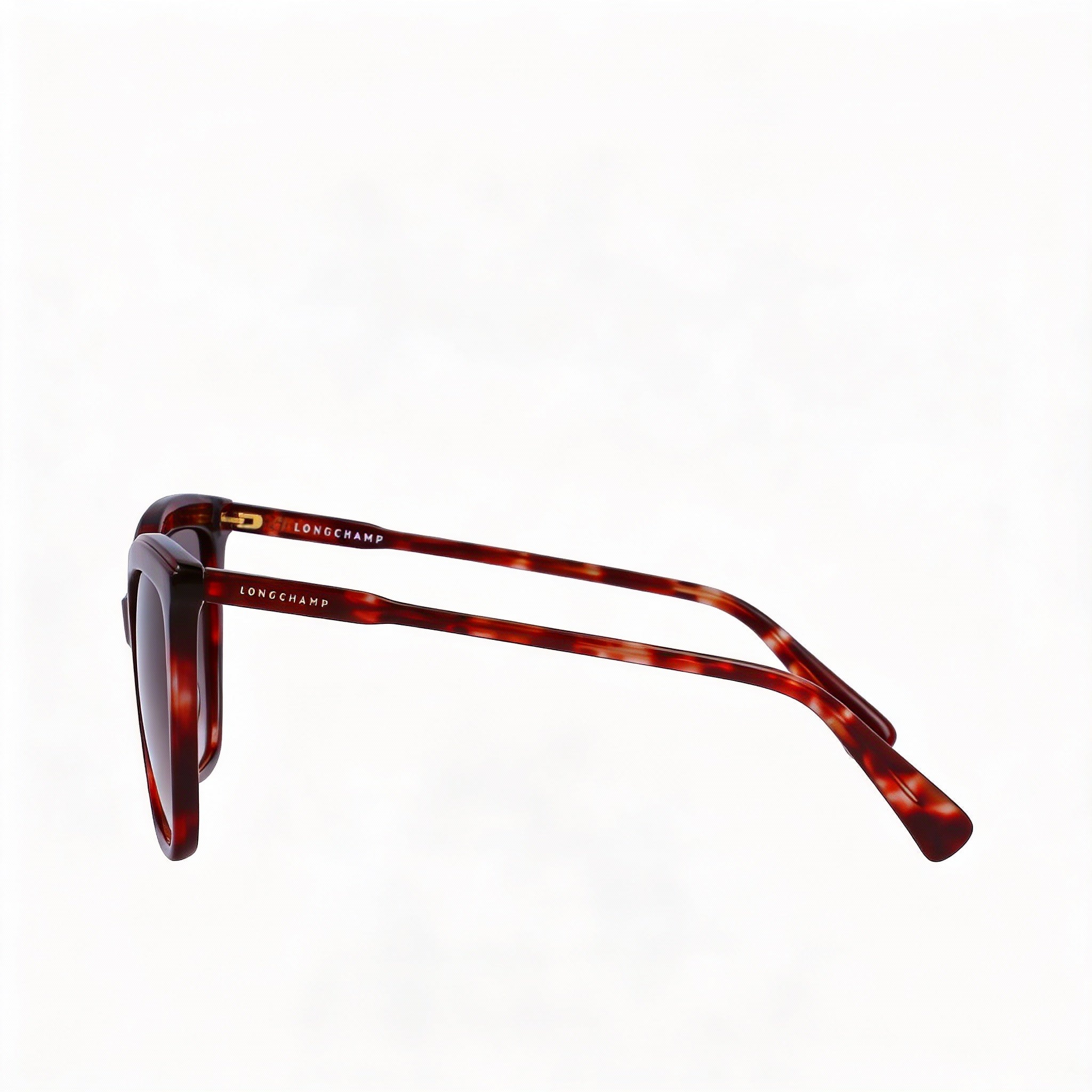 Gafas de sol casuales Longchamp LO729S para mujer con montura de propionato Havana rojo y lentes de policarbonato de 55 mm, Photo 3