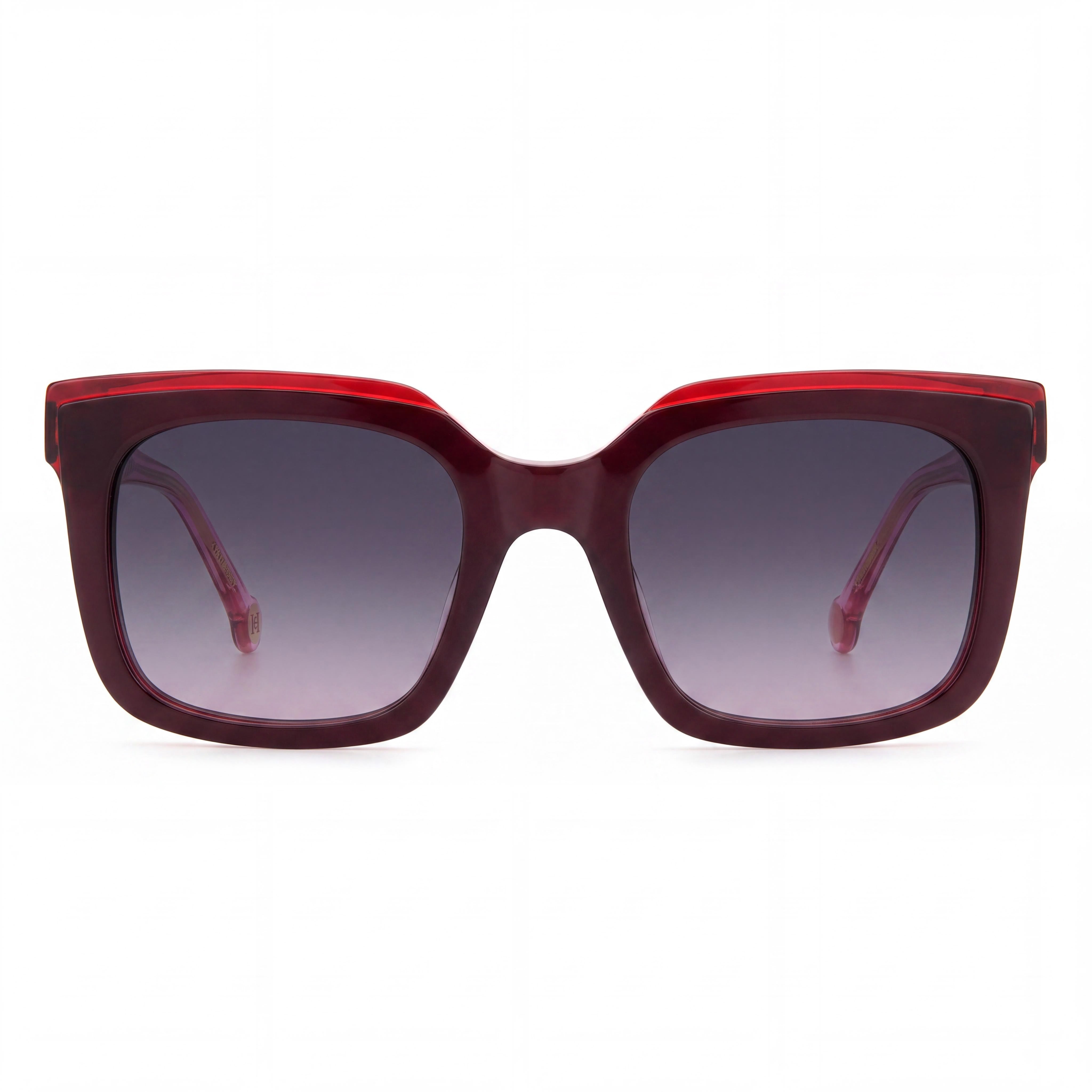 Carolina Herrera Modern Women's Acetate Sunglasses Burgundy Pink Frame Dark Grey Shaded Lenses 51mm, Photo 2
