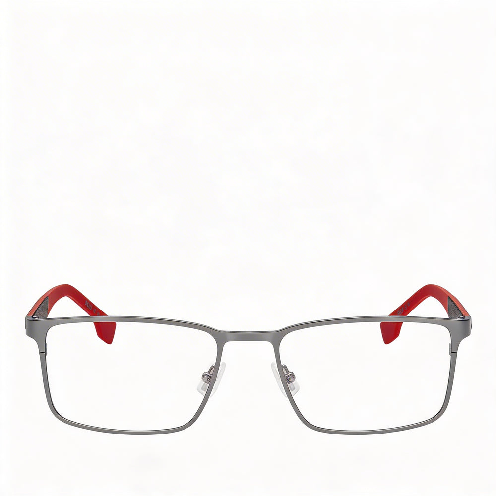 Gafas Hugo Boss casuales de hombre de metal rutenio rojo 55-18-145
