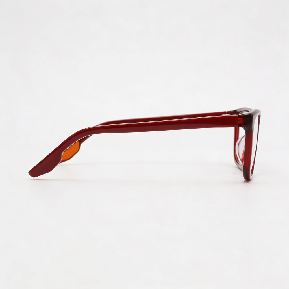 Gafas Unisex Nike 7163 con Montura de Acetato Burdeos Transparente y Lentes de Policarbonato de 55 milímetros
