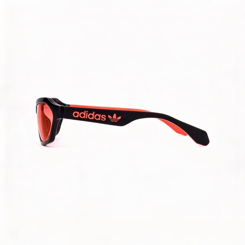 adidas Originals Modern Unisex Shiny Black Acetate Sunglasses with Bordeaux Mirror Lenses, UV Protection, 58mm