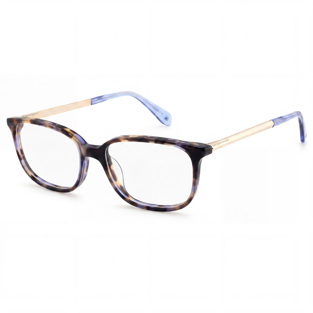 Kate Spade New York Natalia - Montura de gafas rectangular de plástico para mujer, montura azul Habana, lentes de policarbonato azul Habana, 50