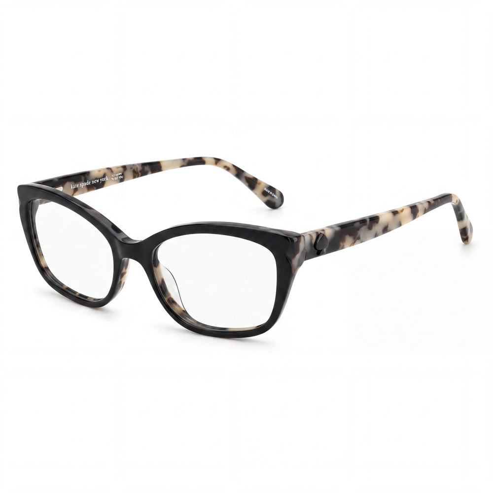 Kate Spade New York Modern Cat Eye Style Acetate Frame Eyewear, Black White Havana, Unisex 51mm