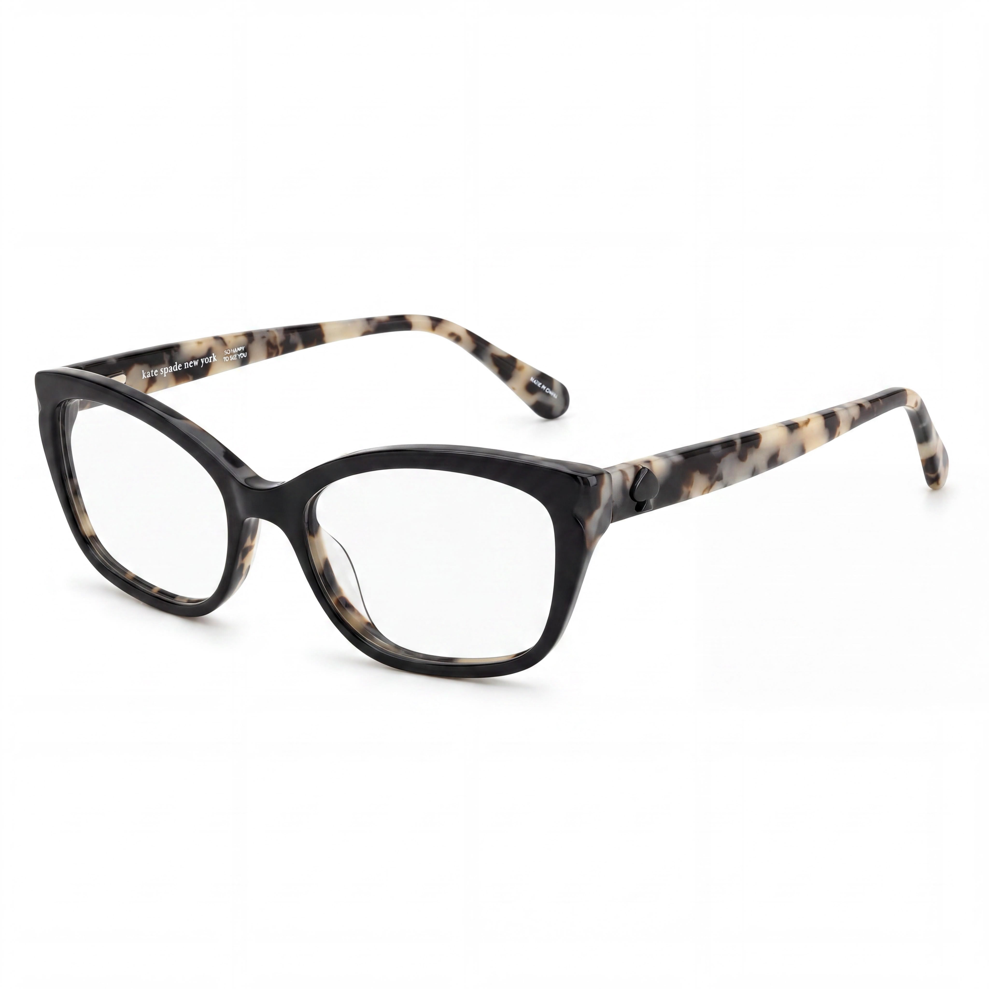 Gafas Kate Spade New York Modern Cat Eye de Acetato, Negro Blanco Habana, Unisex 51mm, Photo 1