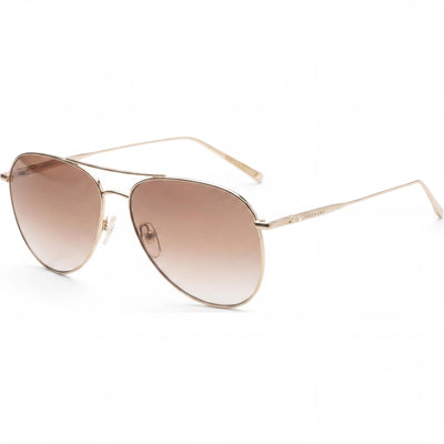 Longchamp Modern Women's Metal Pilot Sunglasses, Golden-brown Frame, Gradient Brown Lenses, UV400, 59mm
