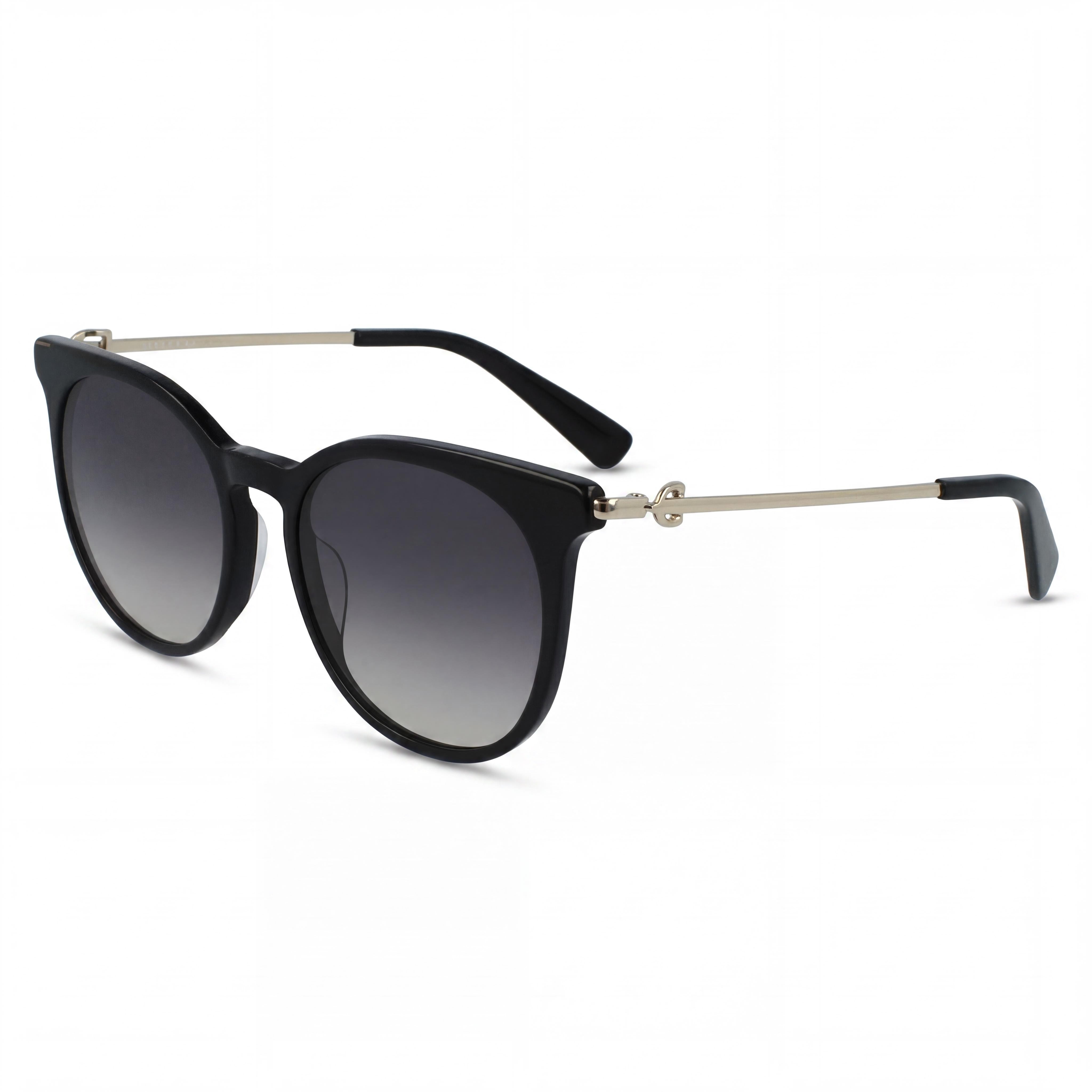 Longchamp LO693S Women's Casual Acetate Black White Frame Black Lens Non-Polarized Sunglasses 52mm, Photo 1