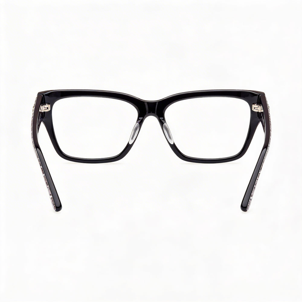 Gafas de plástico Marcolin Gu50126 para mujer, color negro brillante, monocolor, 53 mm