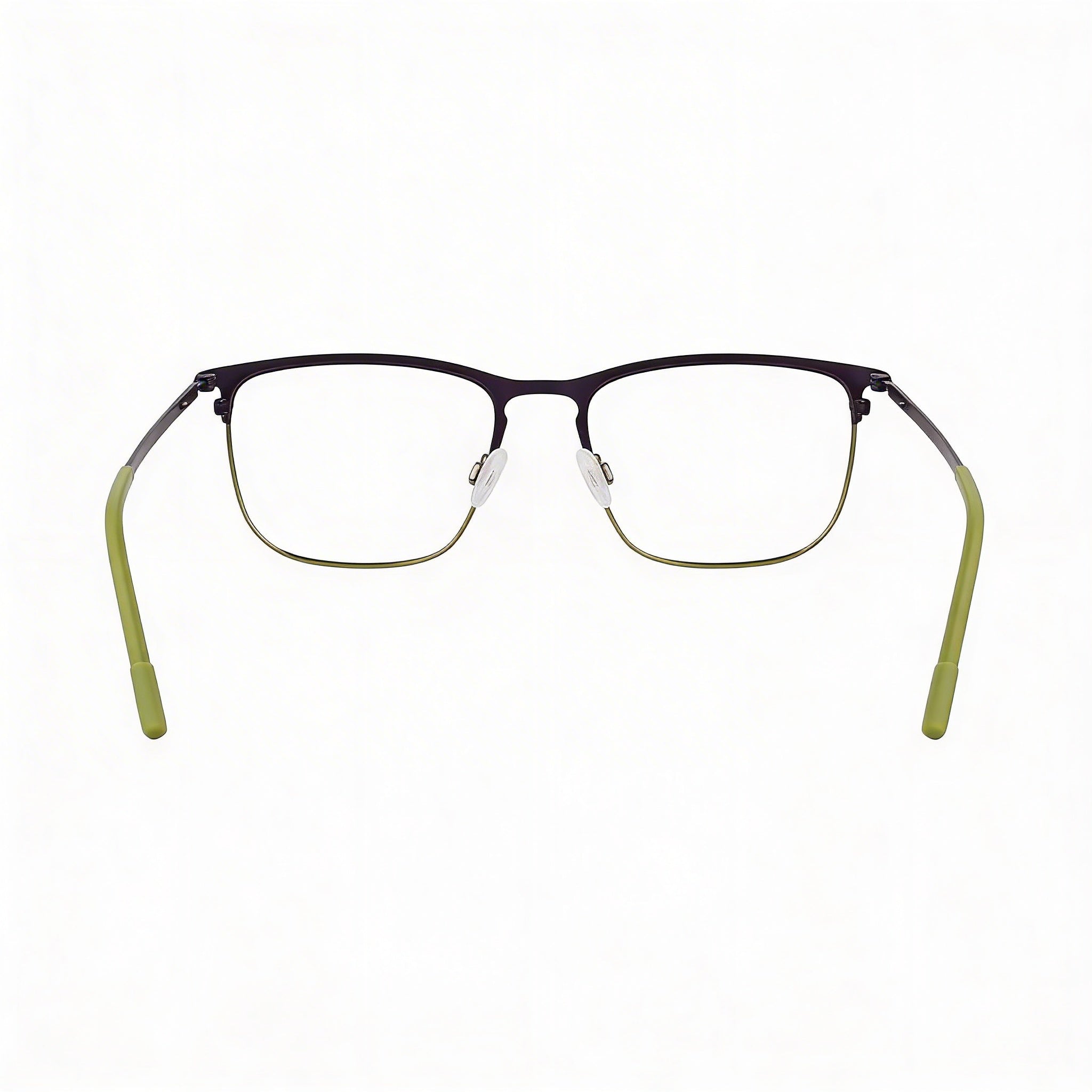 Flexon E1148 Unisex Acetate Frame Eyeglasses with Polycarbonate Non- Lenses in Matte Navy/Olive 53mm, Photo 4