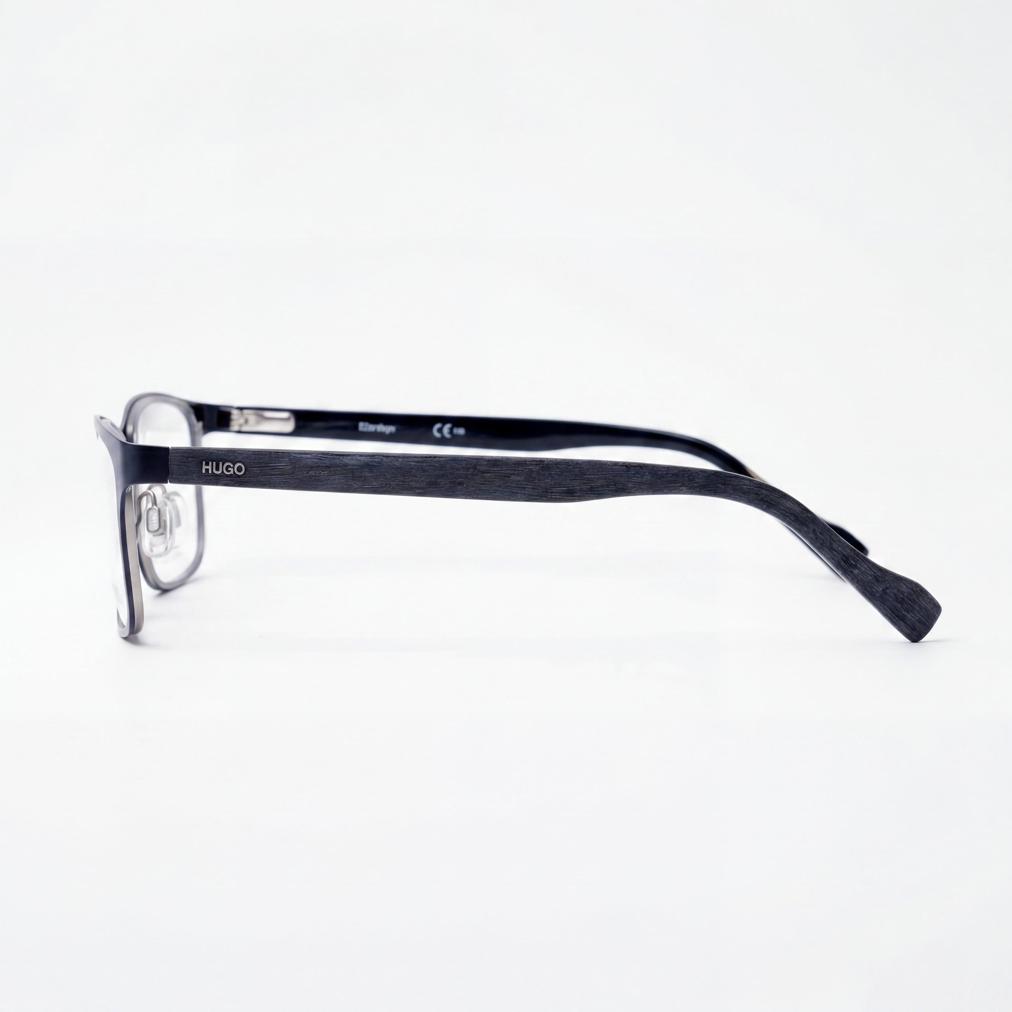 HUGO Hg 0151 Gafas unisex con montura de acero de aleación negro mate, lentes de policarbonato no polarizadas de 53 mm, Photo 2