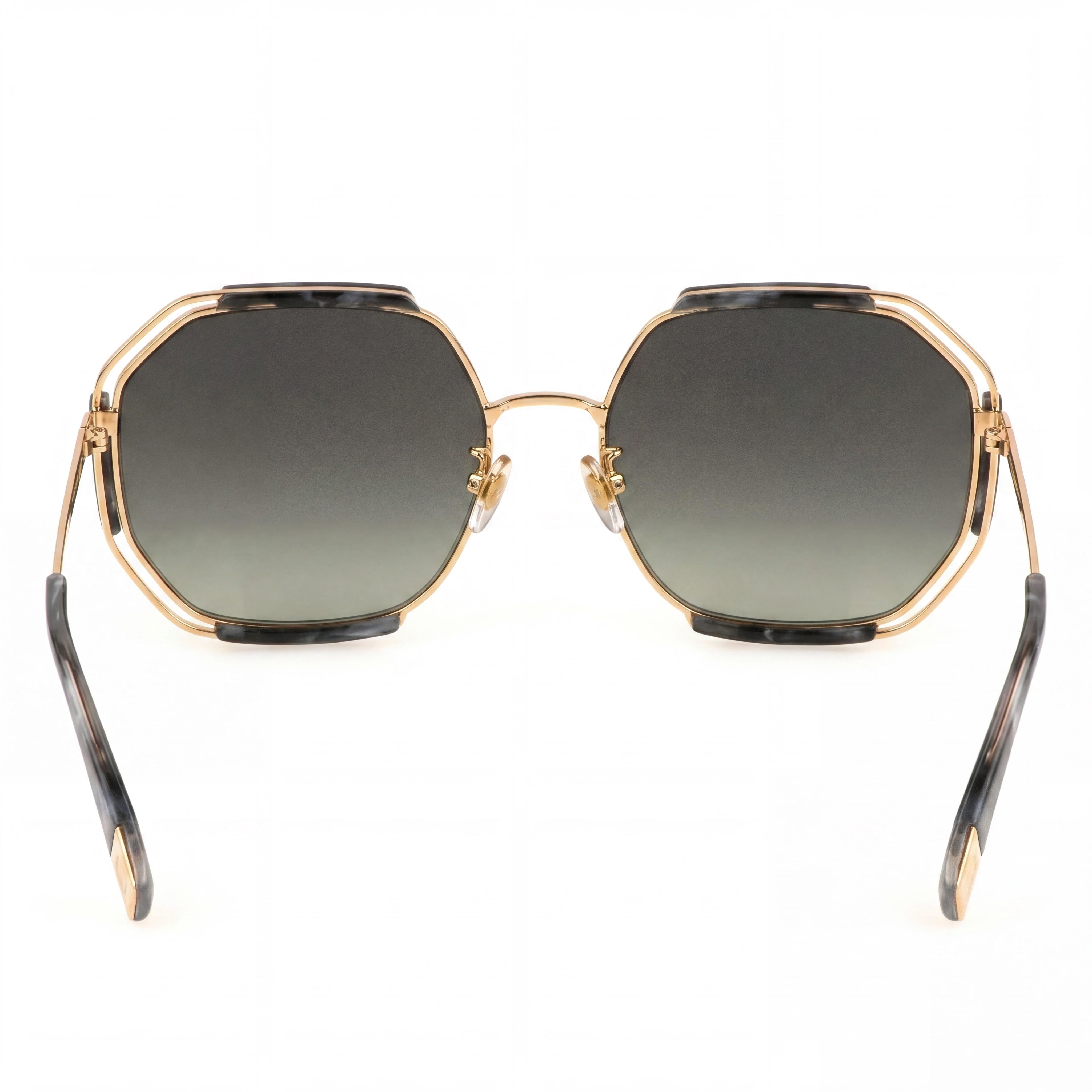 Furla Sfu785 Women's Rose Gold Stainless Steel Smoke Gradient UV 400 Sunglasses 61mm, Photo 3
