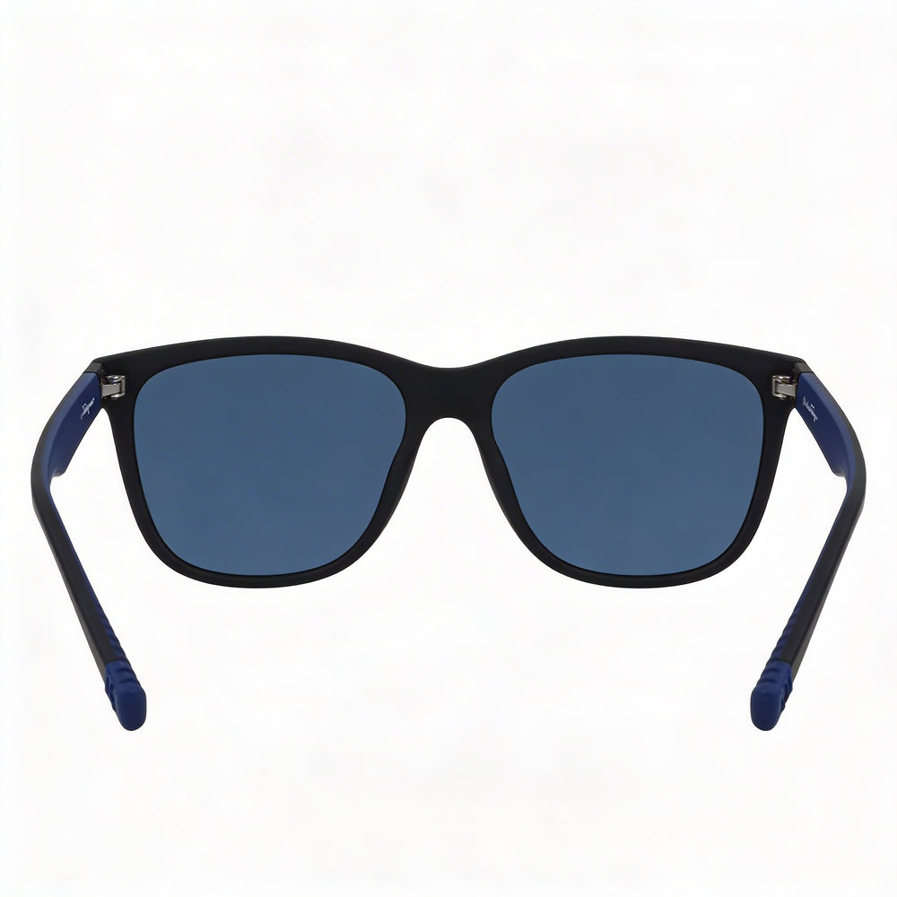 Gafas de sol unisex Salvatore Ferragamo SF998S, rectangulares modificadas, negras, azules y mate, 100 % UV, 57 mm