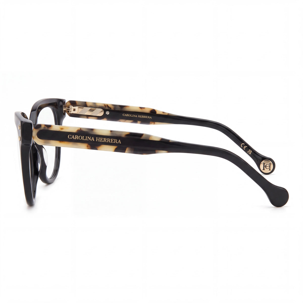 Carolina Herrera 0224 Men's Cat Eye Non-Polarized Sunglasses with Black White Havana Ecological Oil Frame, 52mm, Photo 3
