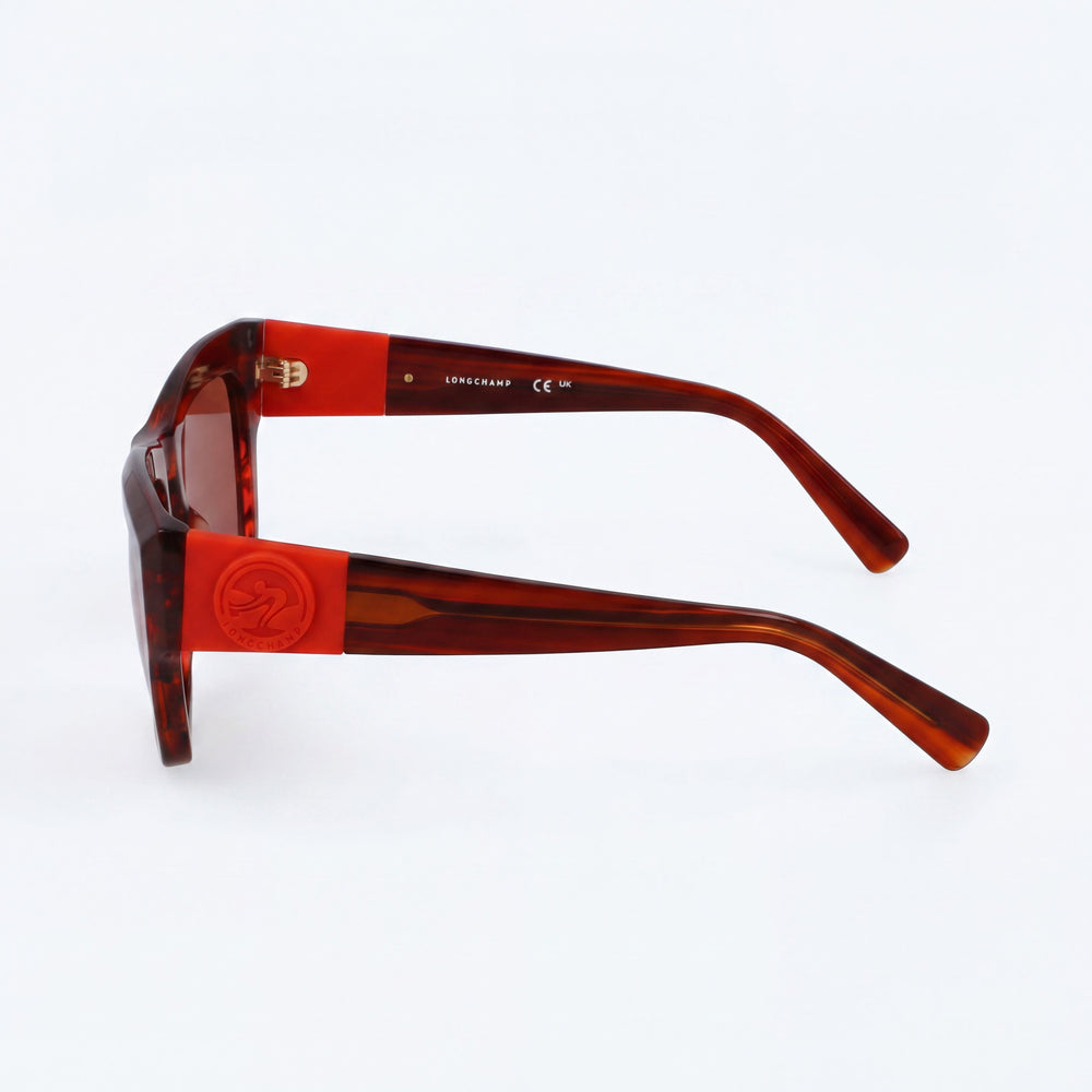 Longchamp Modern LO763S Men's Red Striped Modified Rectangle Sunglasses 6-1-2