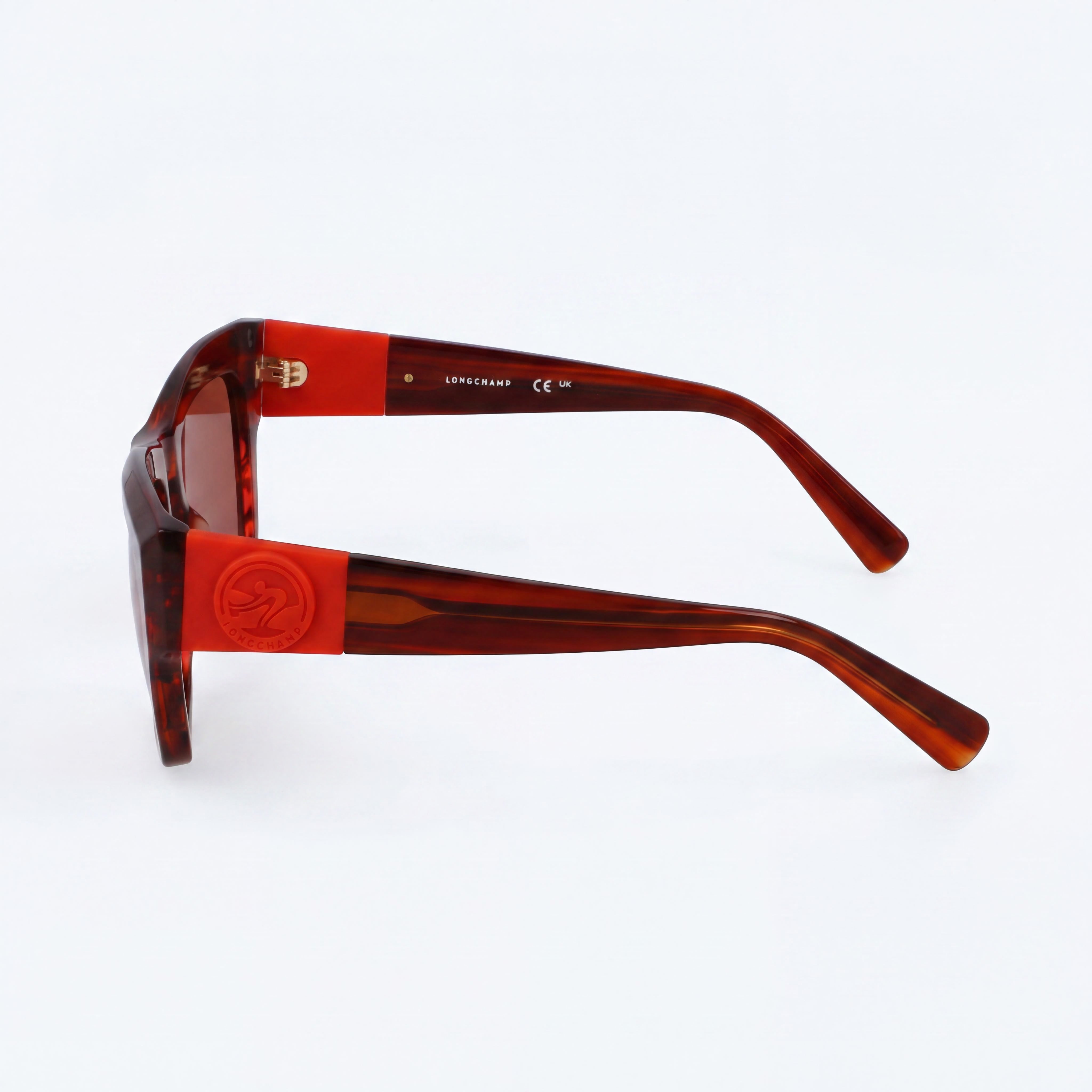 Gafas de sol Longchamp Modern LO763S para hombre, con diseño rectangular modificado y rayas rojas, 6-1-2, Photo 3