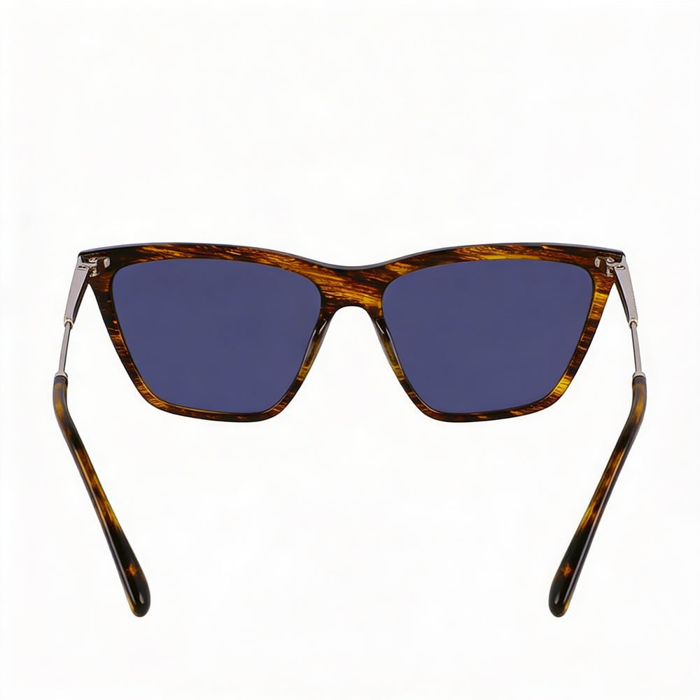 Victoria Beckham Modern Acetate Frame Polycarbonate Lenses Women's Sunglasses Translucent Horn 57mm
