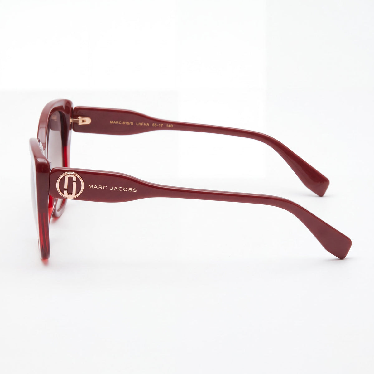 Marc Jacobs MARC 815/S Women's Burgundy Acetate Sunglasses UV Protection Brown Shaded Lenses 50mm, Photo 3