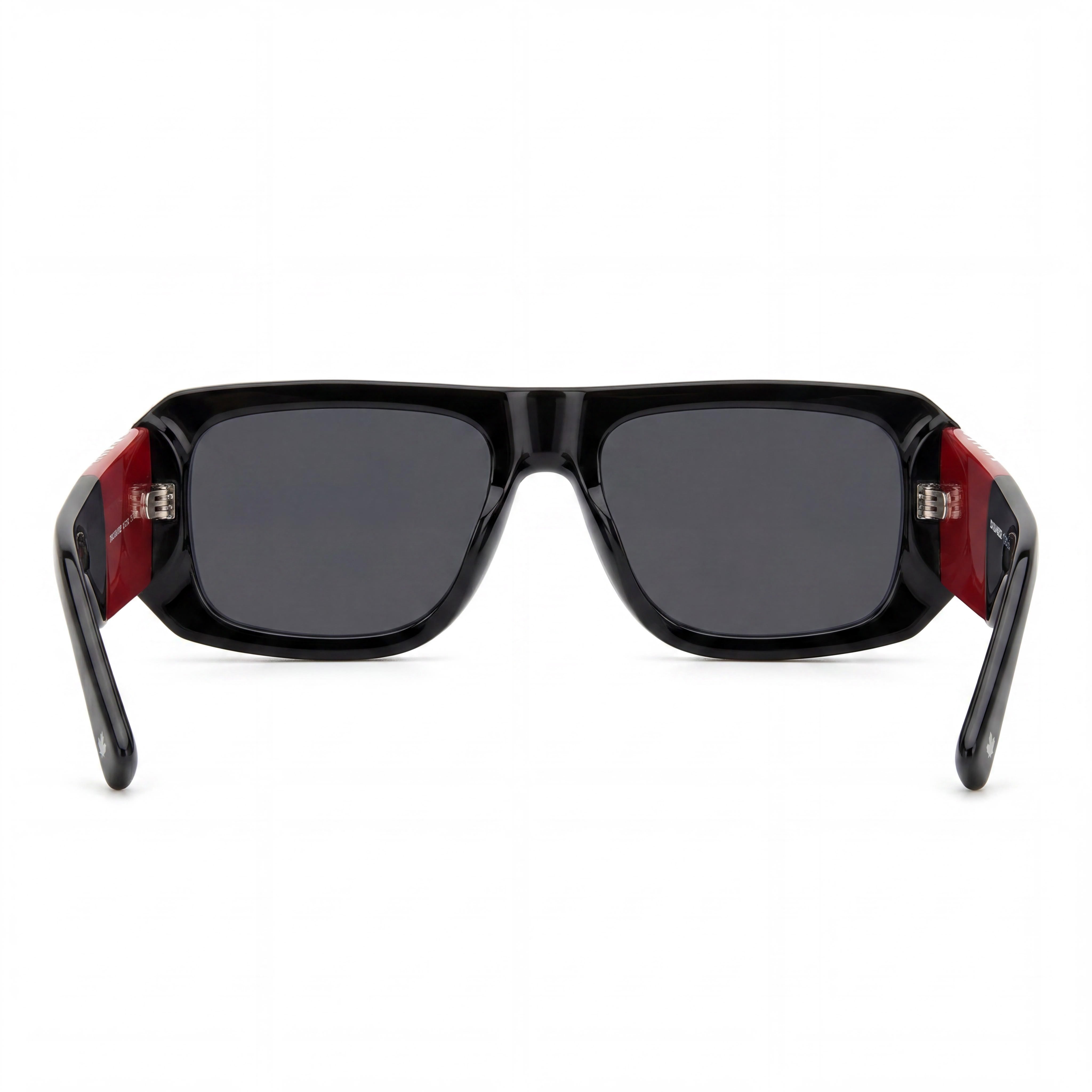 Gafas de Sol Clásicas D2 0107/S para Hombre DSQUARED2 de Acetato Negro y Rojo con Protección UV, 54mm, Photo 3