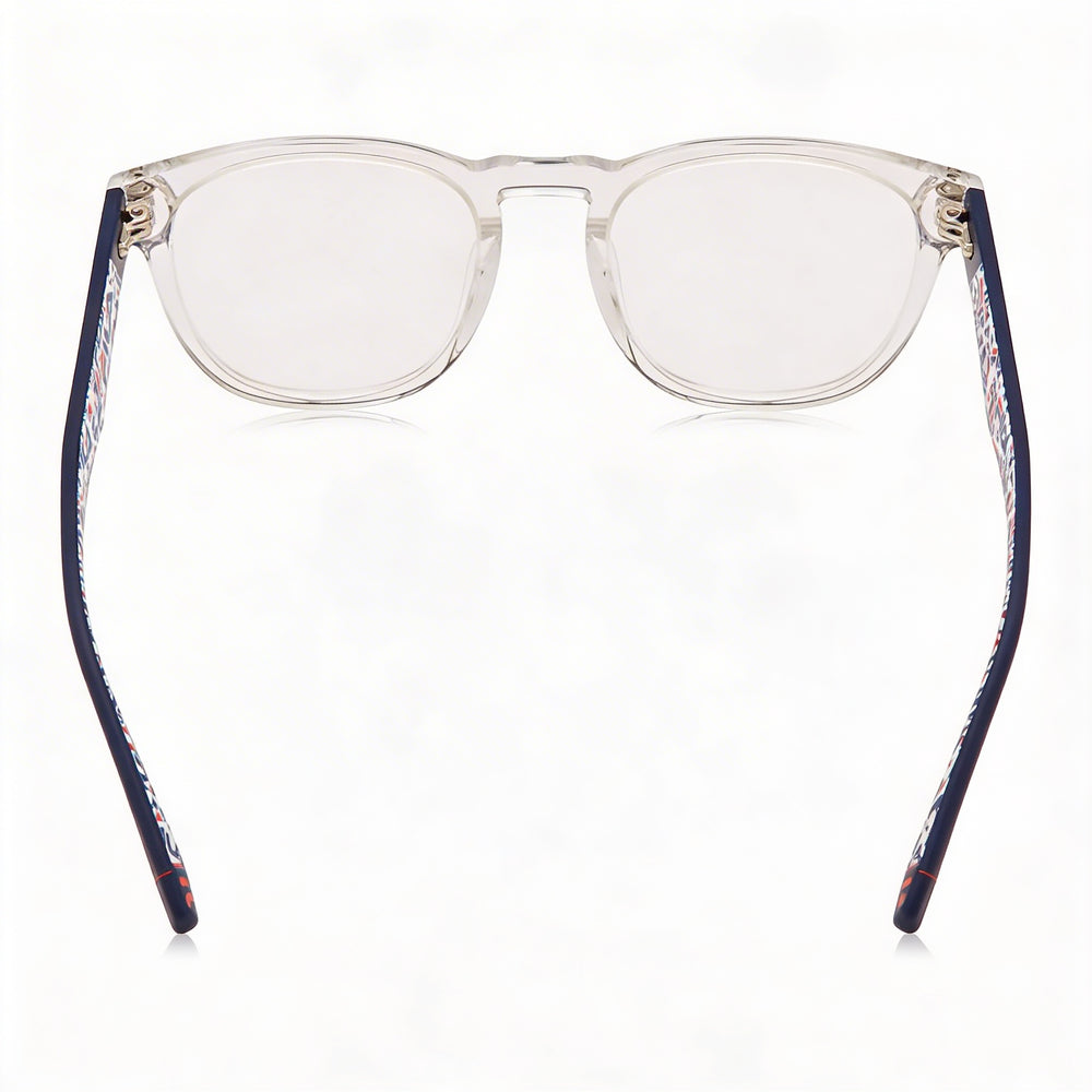 Fila Classic Women's Square Full Rim Acetate Crystal Frame with Polycarbonate Demo Lenses 50mm