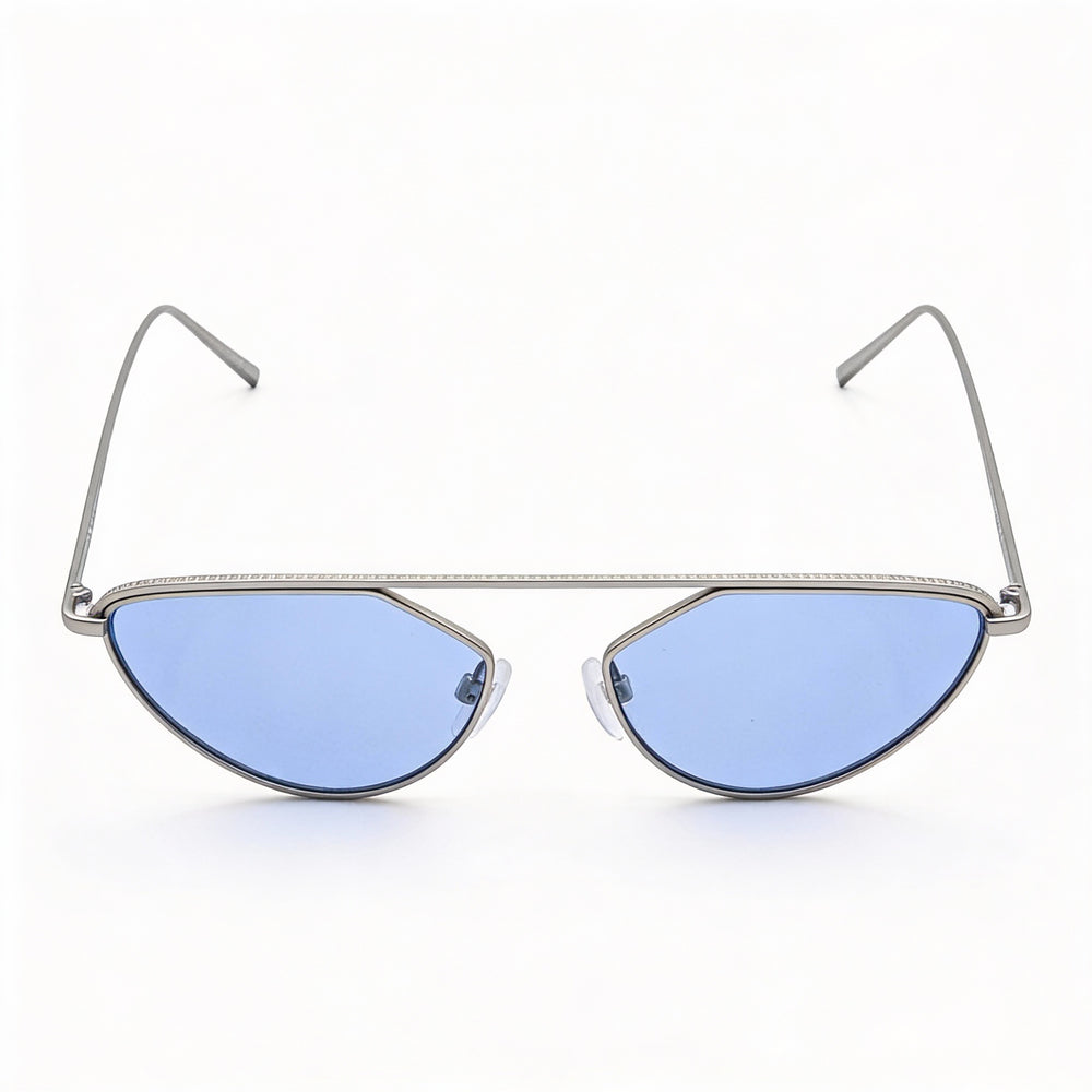 DKNY Classic Women's Silver Metal Frame 100% UV Sunglasses with Cadet Lenses, Lens Size 55mm