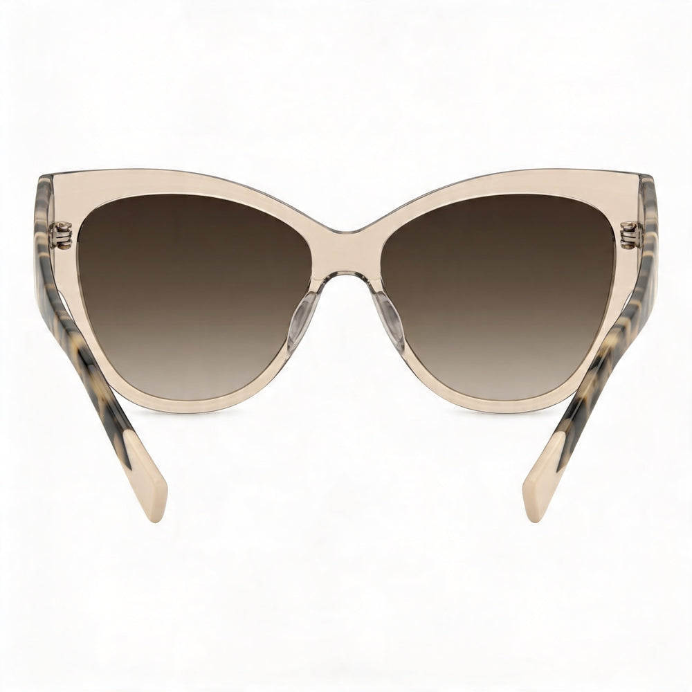 Gafas de Sol Casuales Missoni para Mujer con Montura de Acetato Beige, Lentes Marrones Degradadas No Polarizadas de 57mm