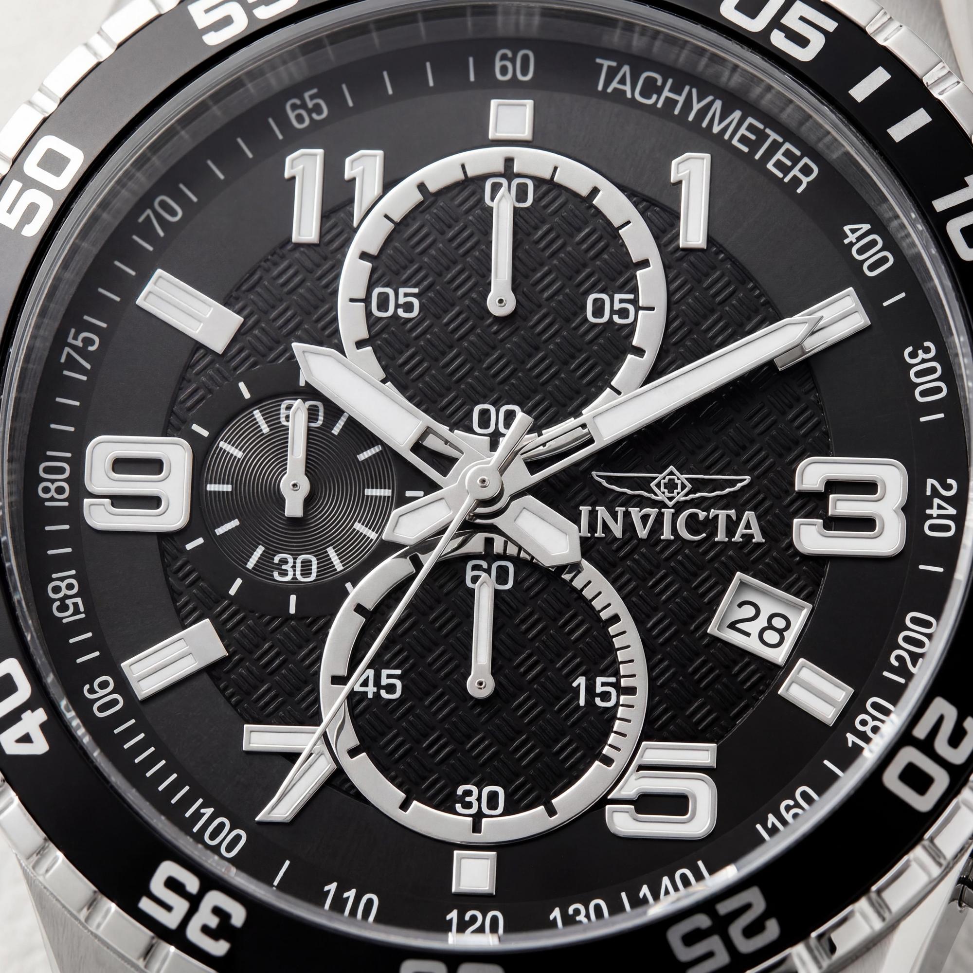 Reloj de cuarzo Invicta Specialty Collection 37146 para hombre, de acero inoxidable gris plateado y esfera negra, 45 mm, Photo 2
