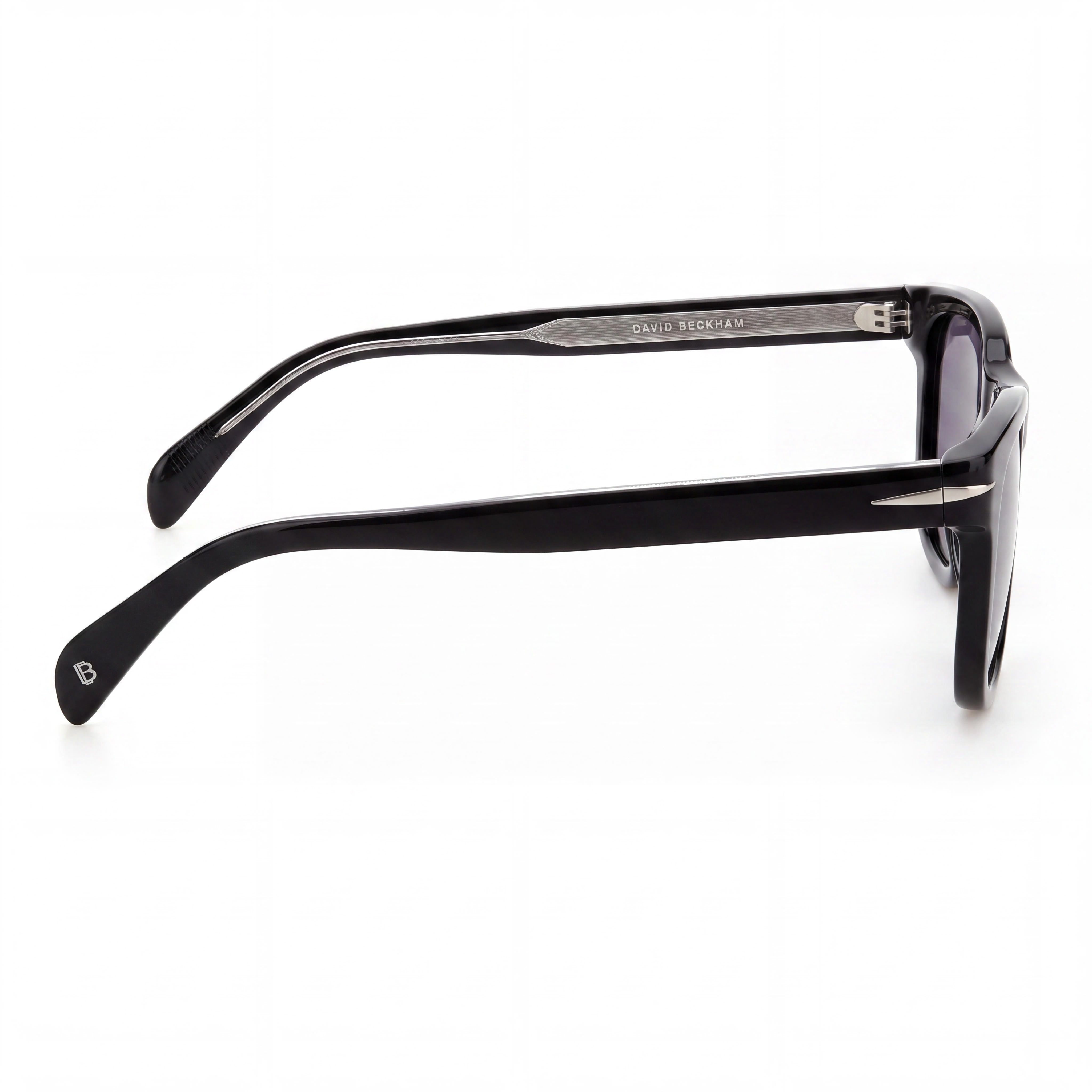 David Beckham Db 1006/S Men's Black Grey Clip-on Acetate Sunglasses, Grey Polarized Lenses 50mm, Photo 3