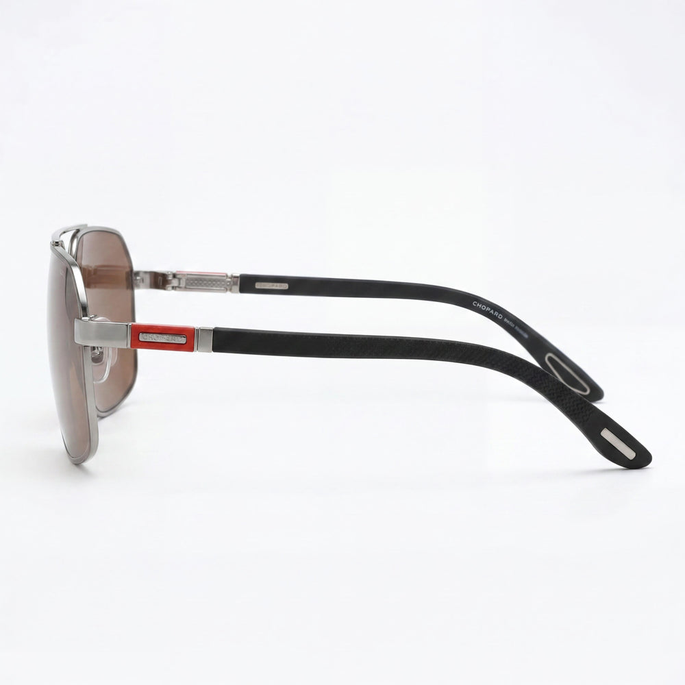 Gafas de sol Chopard Schg89 para hombre con montura metálica en rutenio brillante y lentes de nailon de base biológica 66-11-140
