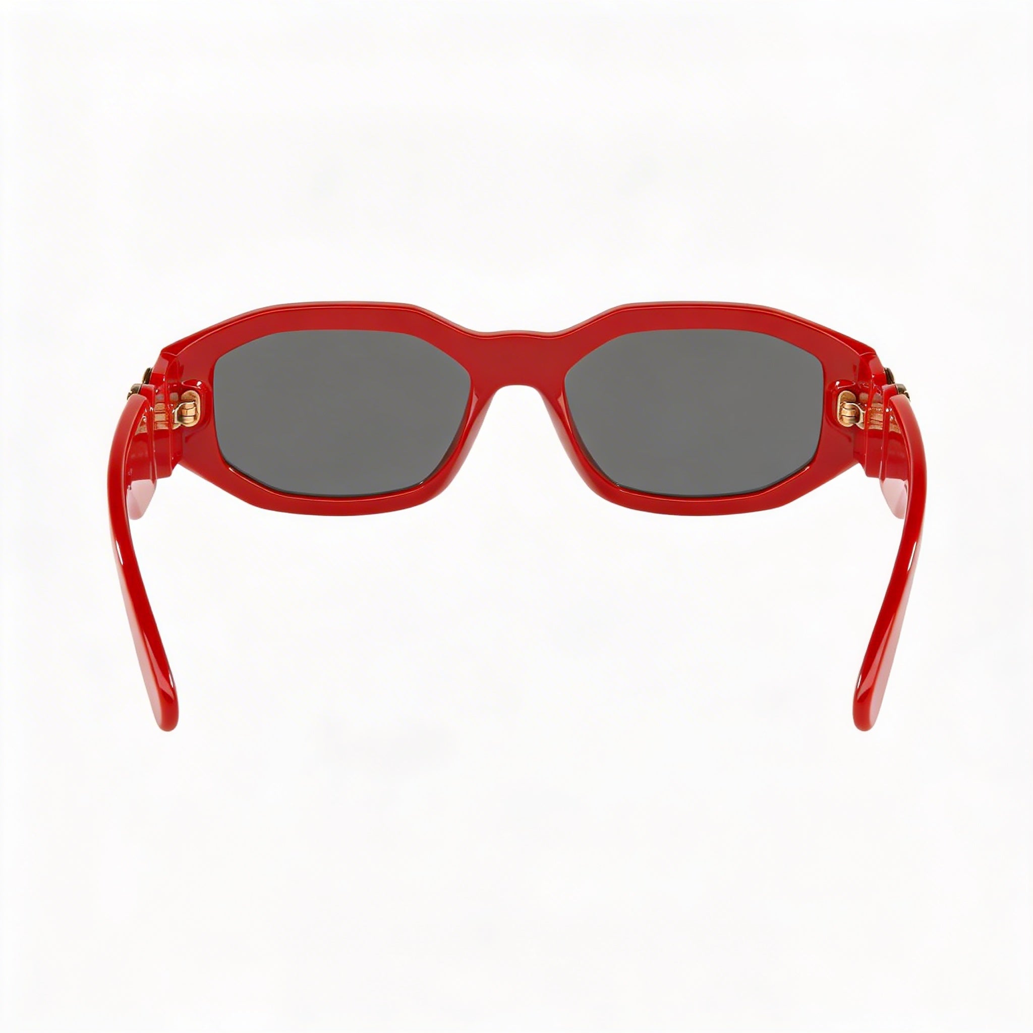 Gafas de sol unisex geométricas Versace con montura de propionato rojo y gris y cristales de policarbonato gris oscuro, 53 mm, Photo 2