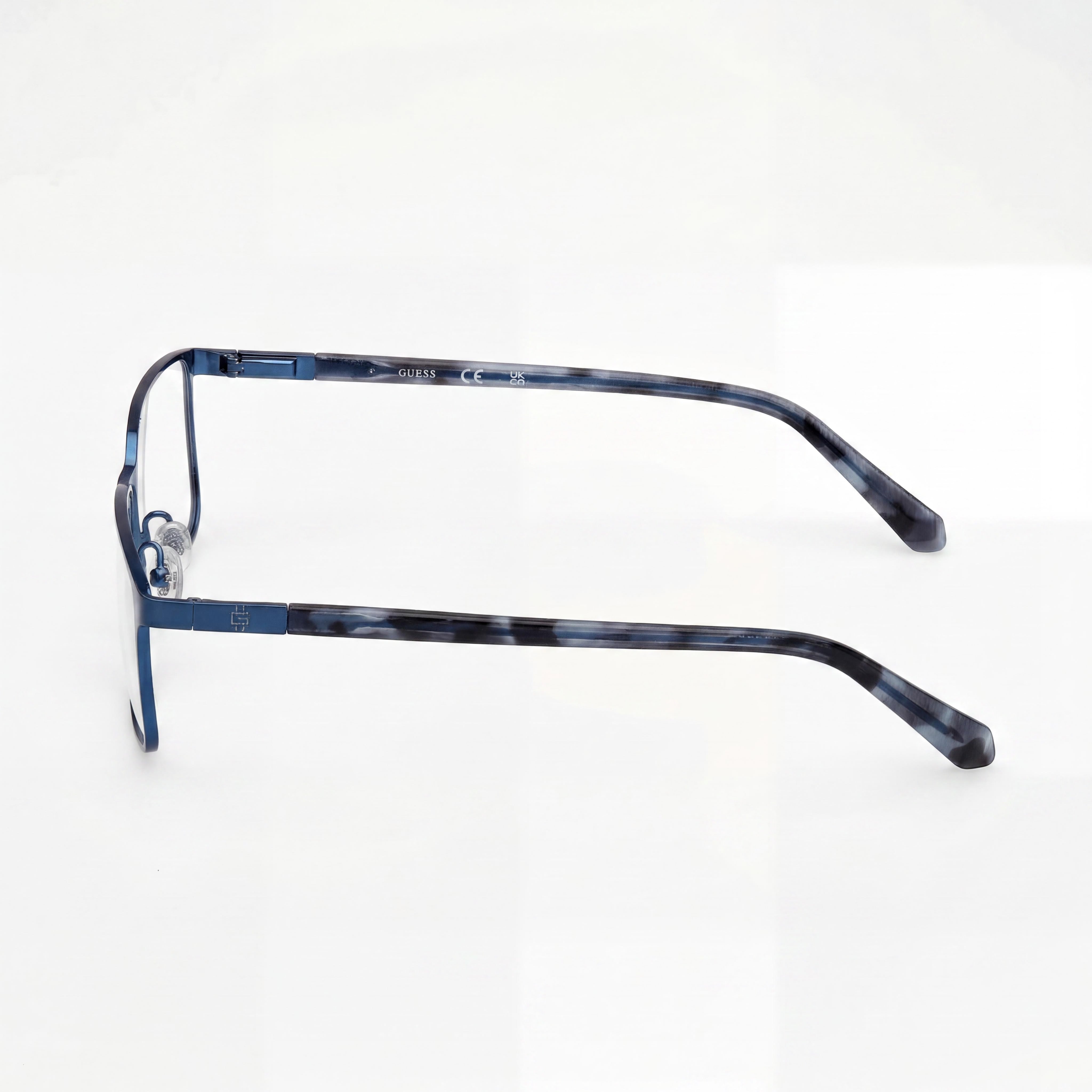 GUESS Gu50244 Montura de metal para hombre Azul mate Azul brillante 55-16-145, Photo 2