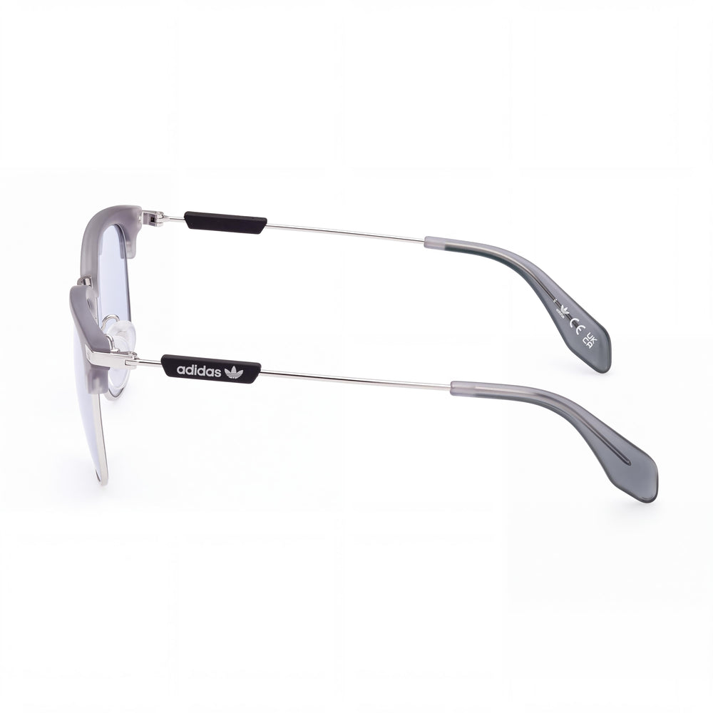 adidas Contemporary Men's Grey Plastic Sunglasses, Smoke Mirror Lenses, UV Protection, 53-19-145