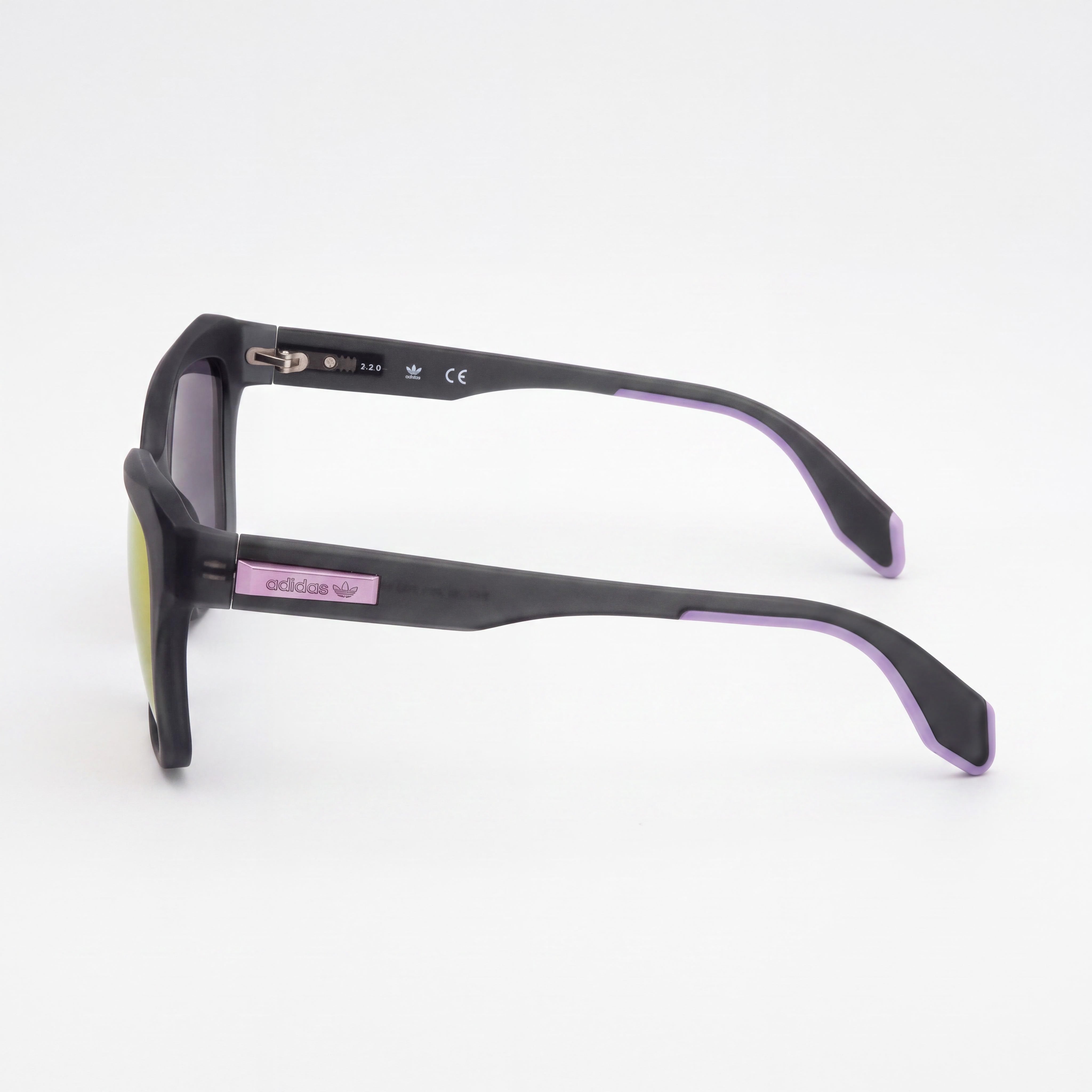 Gafas de sol adidas Originals para mujer, modelo Cat Eye, con montura de plástico gris y lentes de espejo violeta rosado, protección UV, 55mm, Photo 3