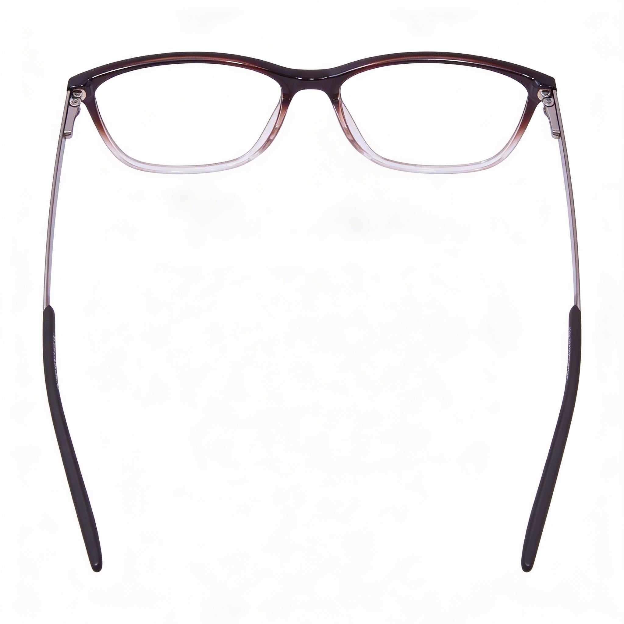 Nike 7284 Women's Full Rim Cat Eye Plastic Optical Frames Brown Basalt Clear Fade 54-16-145, Photo 3