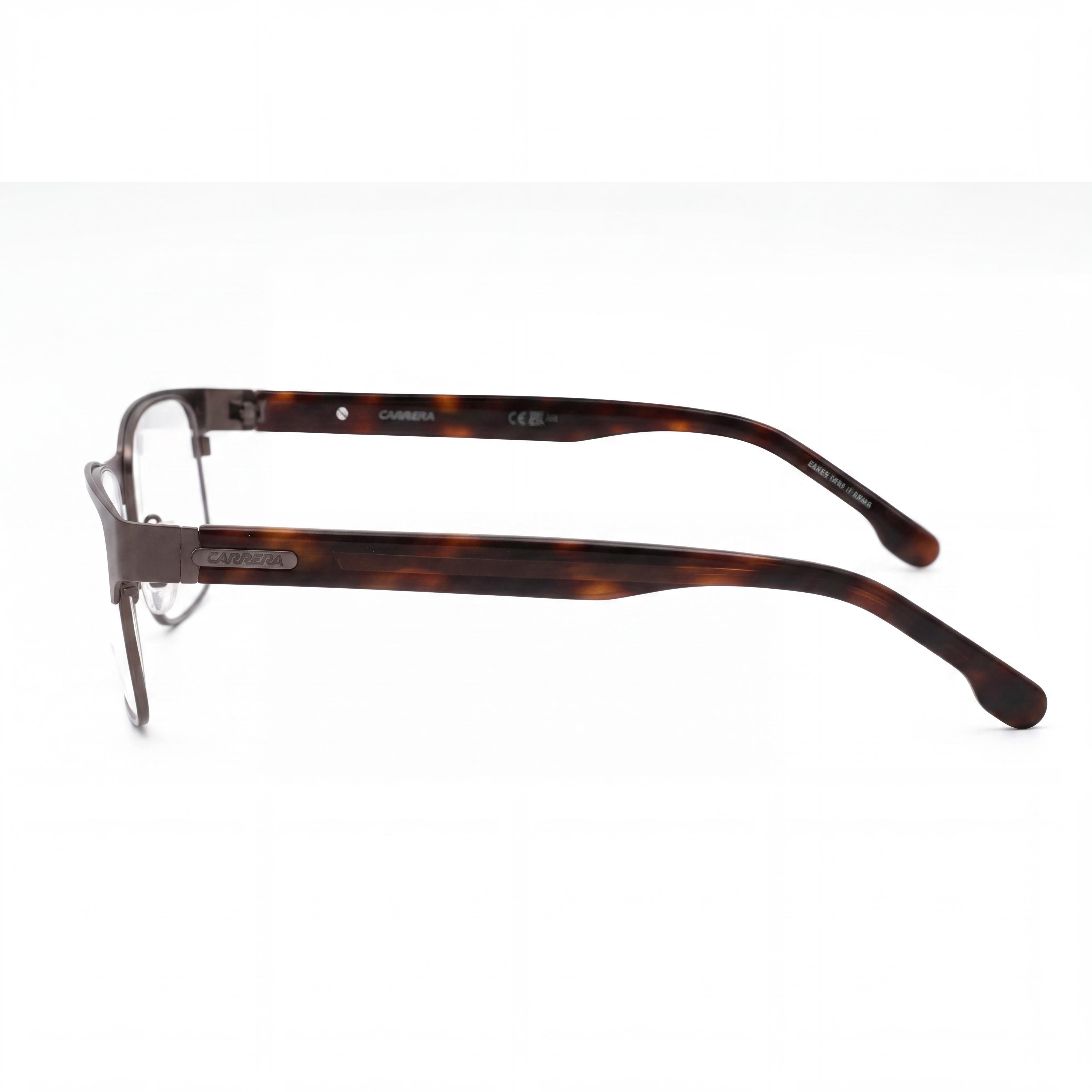 Carrera Carrera 8891 Gafas de hombre, montura de metal rutenio oscuro Habana, lentes transparentes, tamaño 56mm, Photo 3