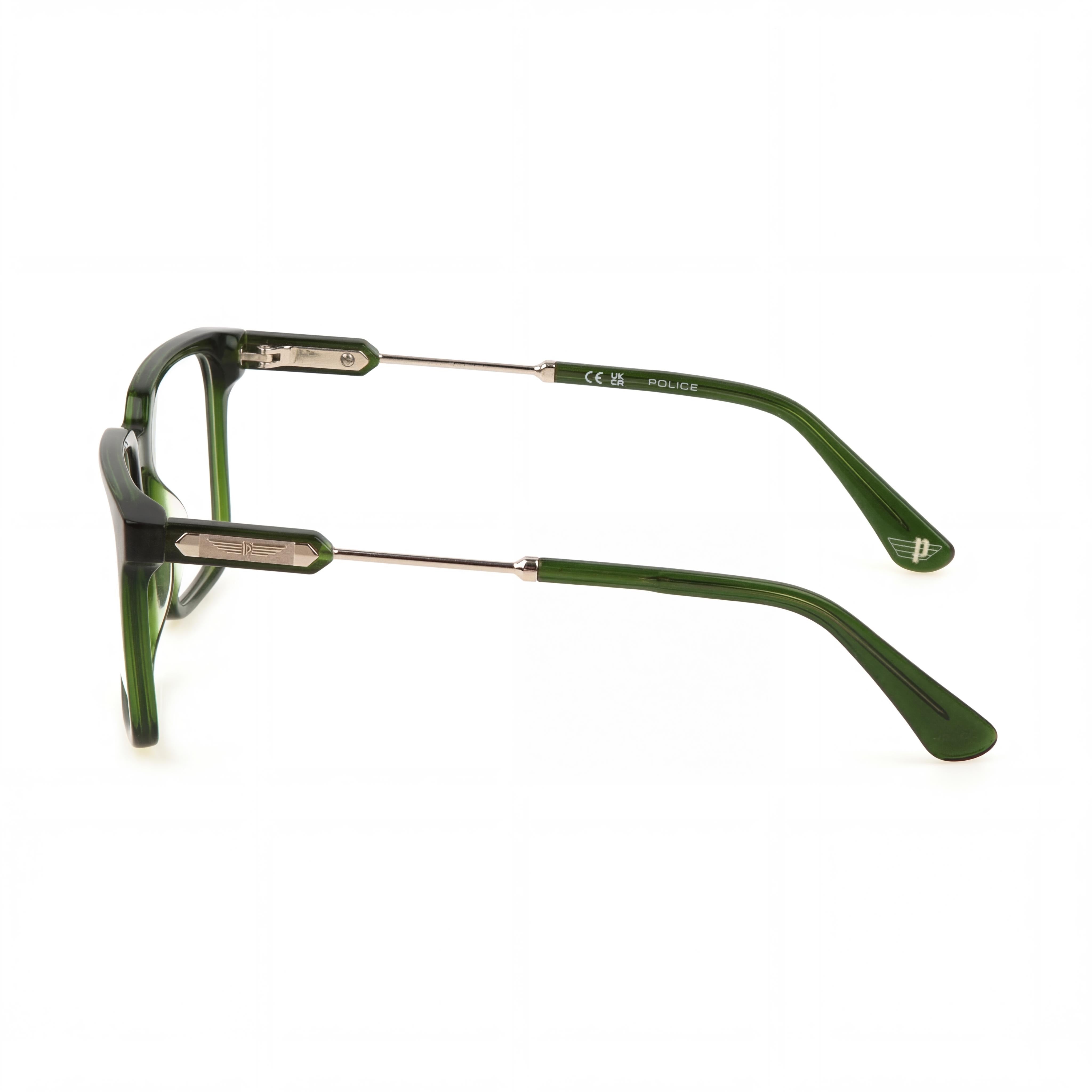 Police VPLN28 Black Rectangle Eyeglasses for Men, Acetate 53mm, Photo 3