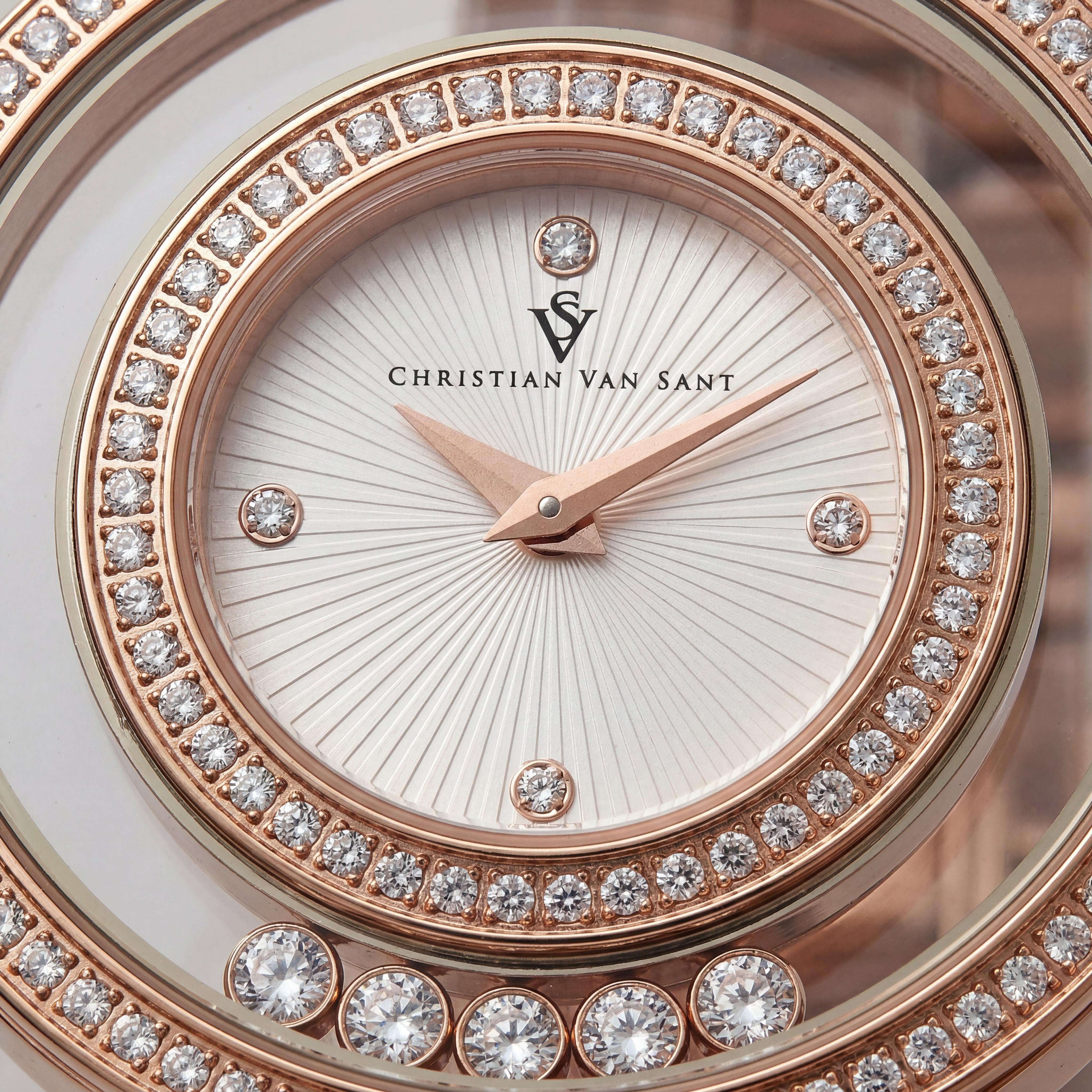 Christian Van Sant CV4832 Gracieuse Women's Rose Gold Stainless Steel White Dial Crystal Watch 34mm, Photo 2