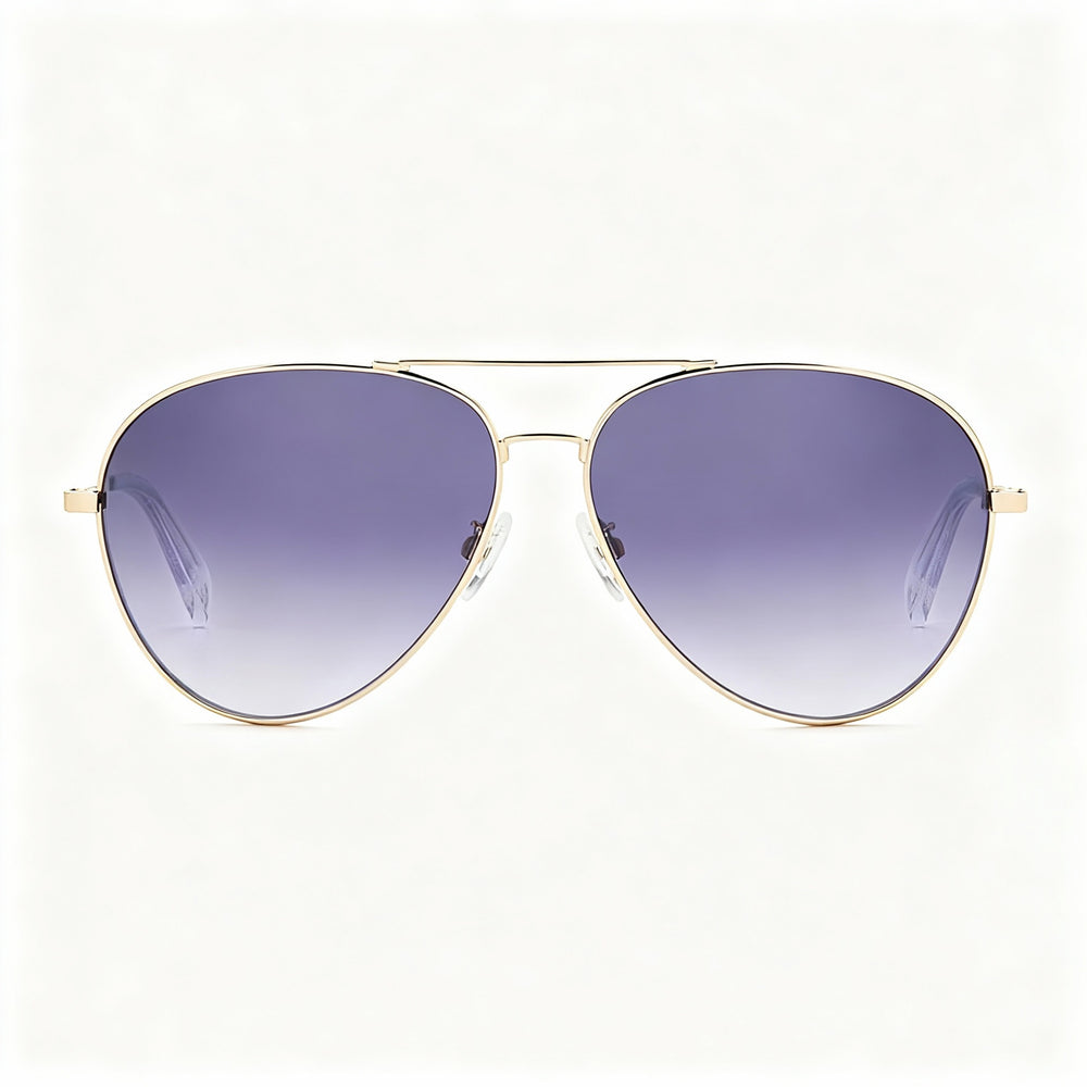 rag & bone RNB5052/G/S Unisex Gold Grey Stainless Steel Casual UV Protected Non-Polarized Grey Lens Sunglasses 59mm